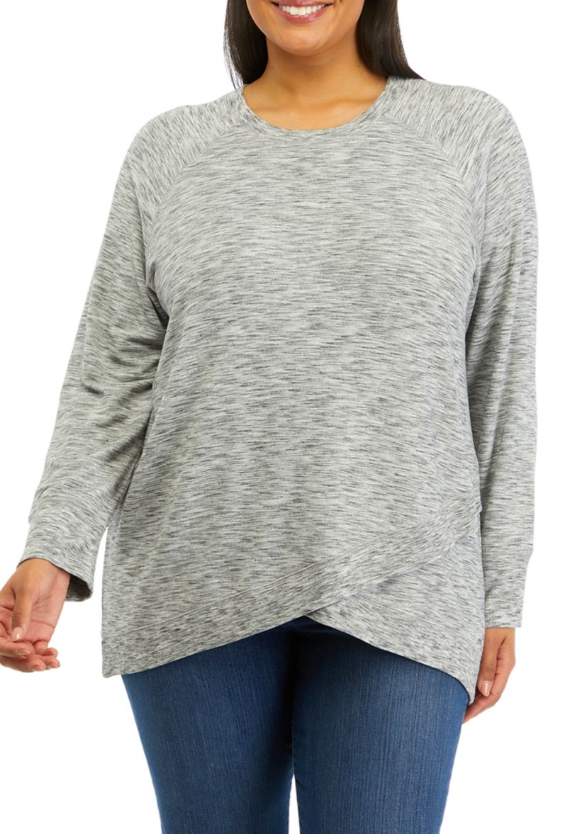 Plus Size Asymmetricl French Terry Top