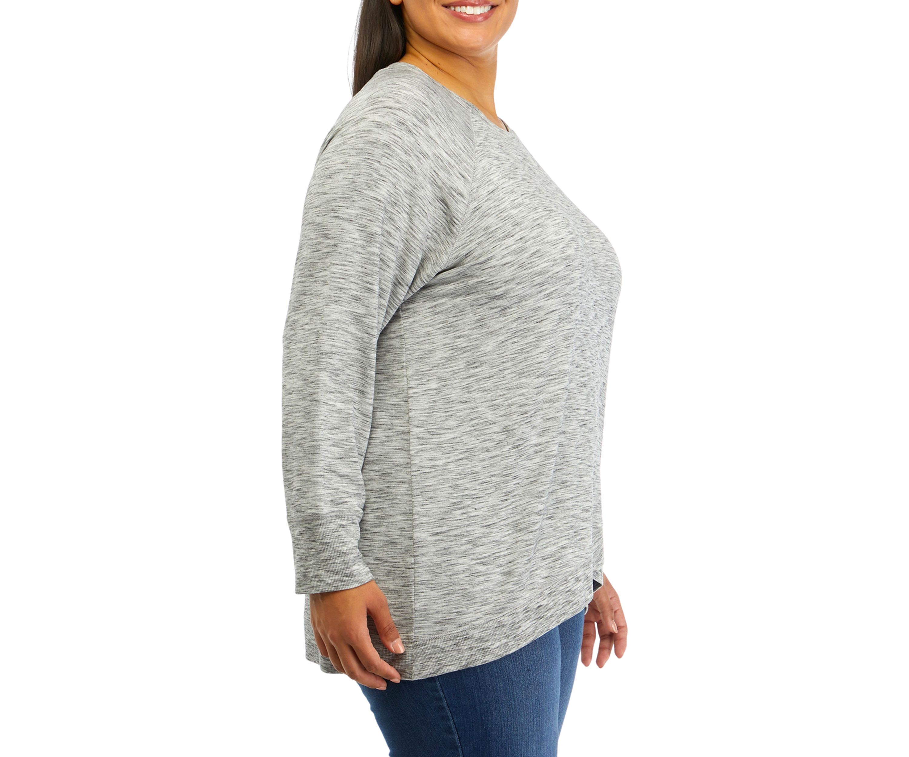 Plus Size Asymmetricl French Terry Top