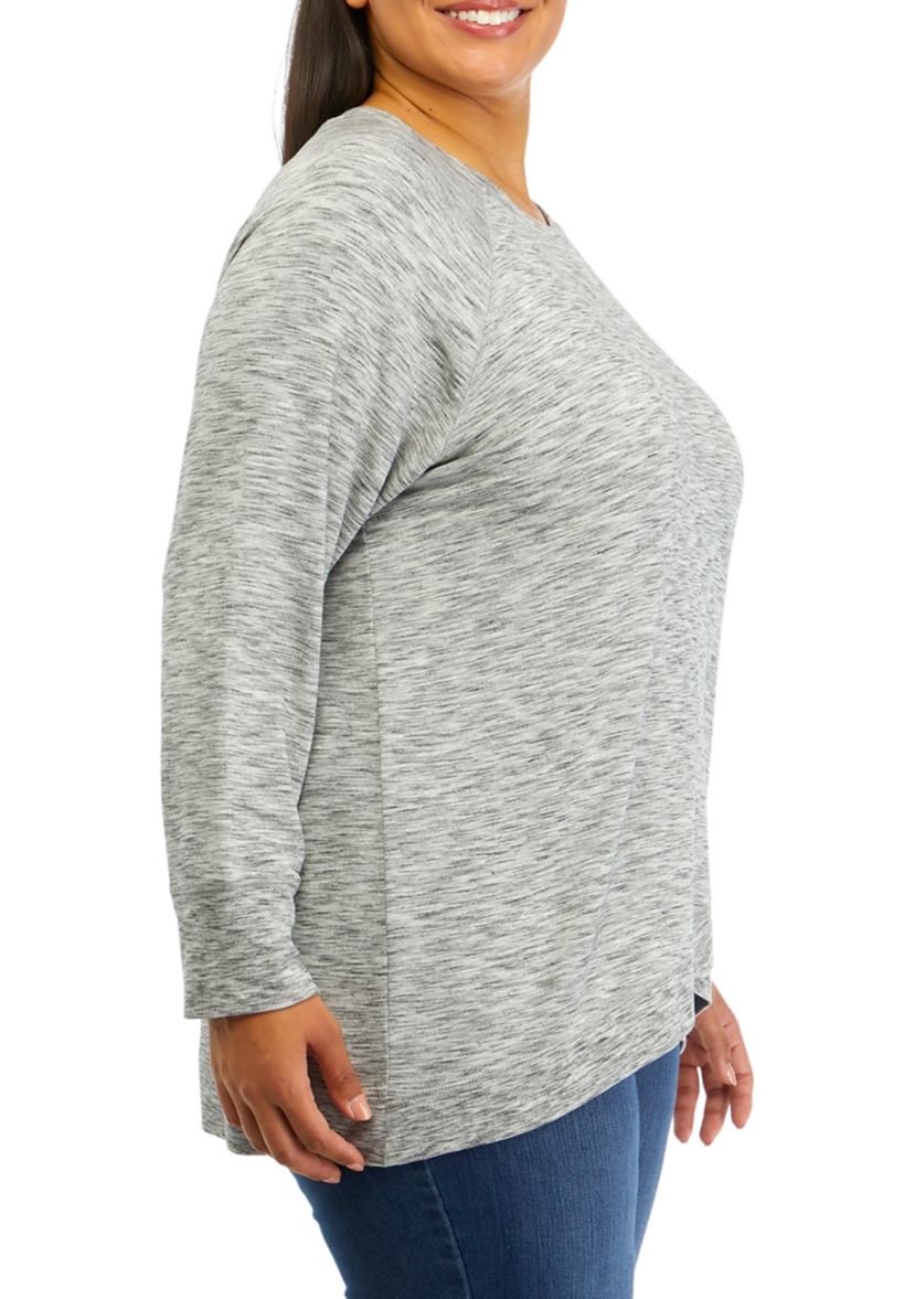 Plus Size Asymmetricl French Terry Top