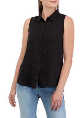 Women's Button Down Shirt with High Low Hem