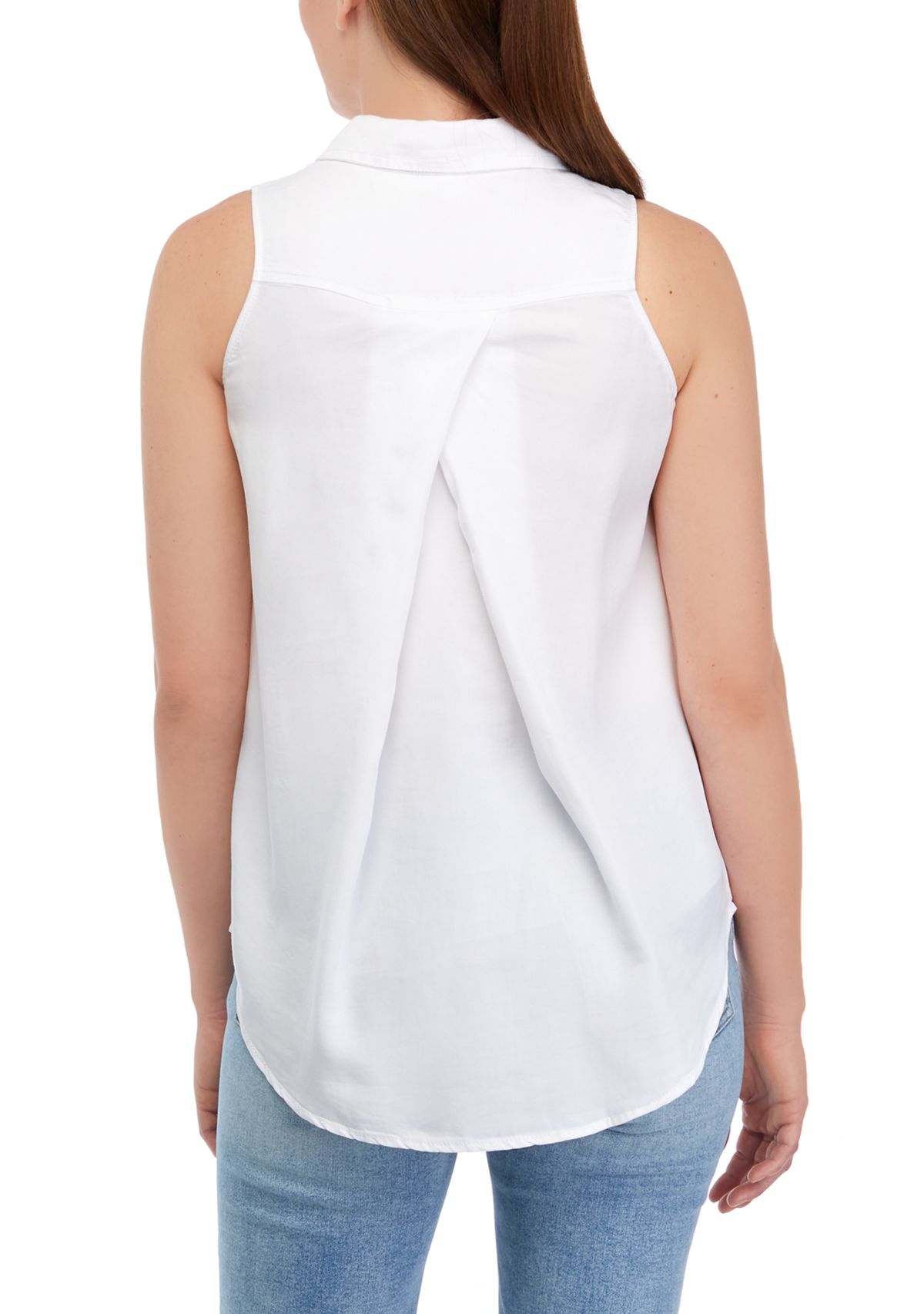 Womens Button Down Shirt with High Low Hem 