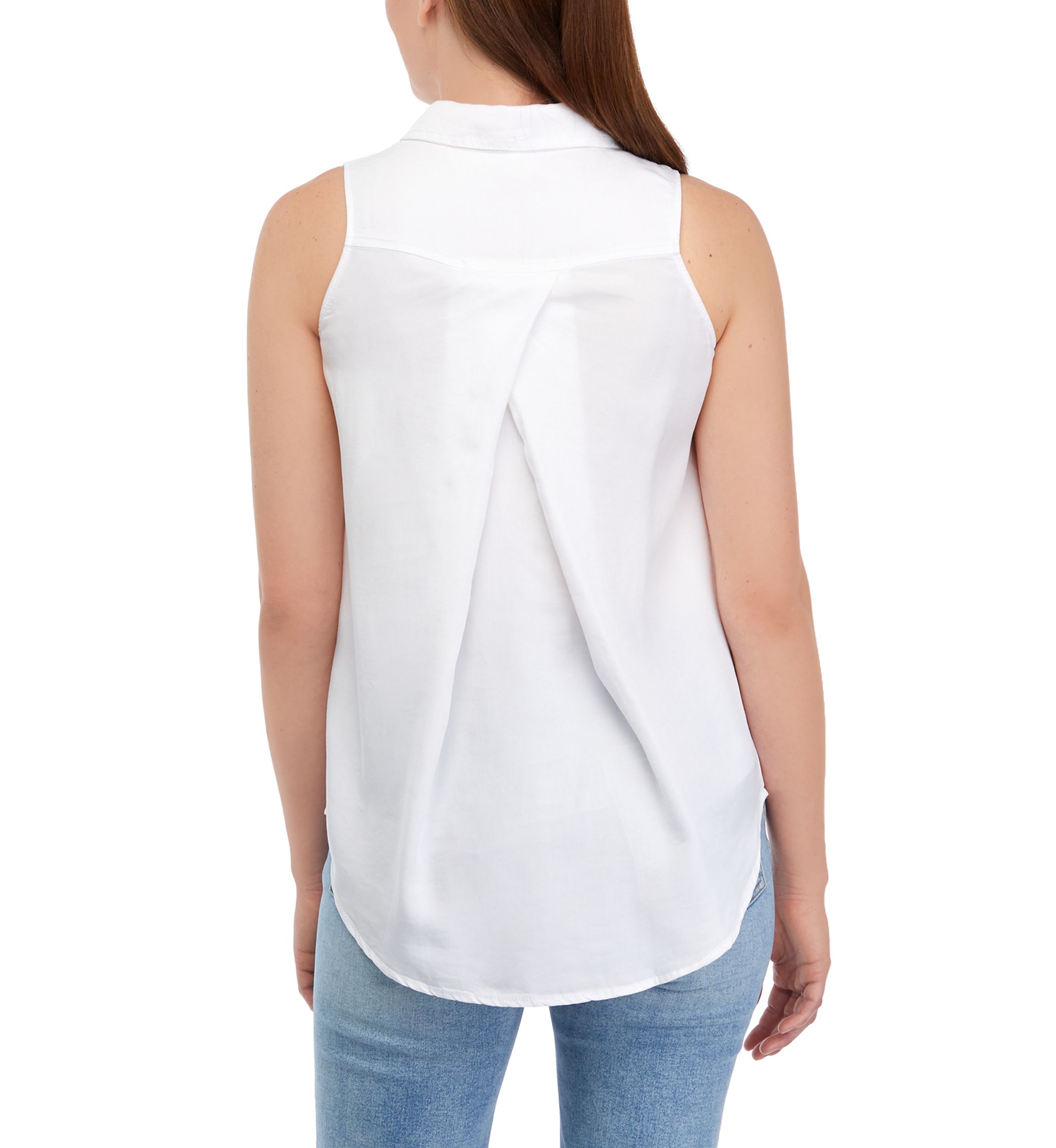 Womens Button Down Shirt with High Low Hem 