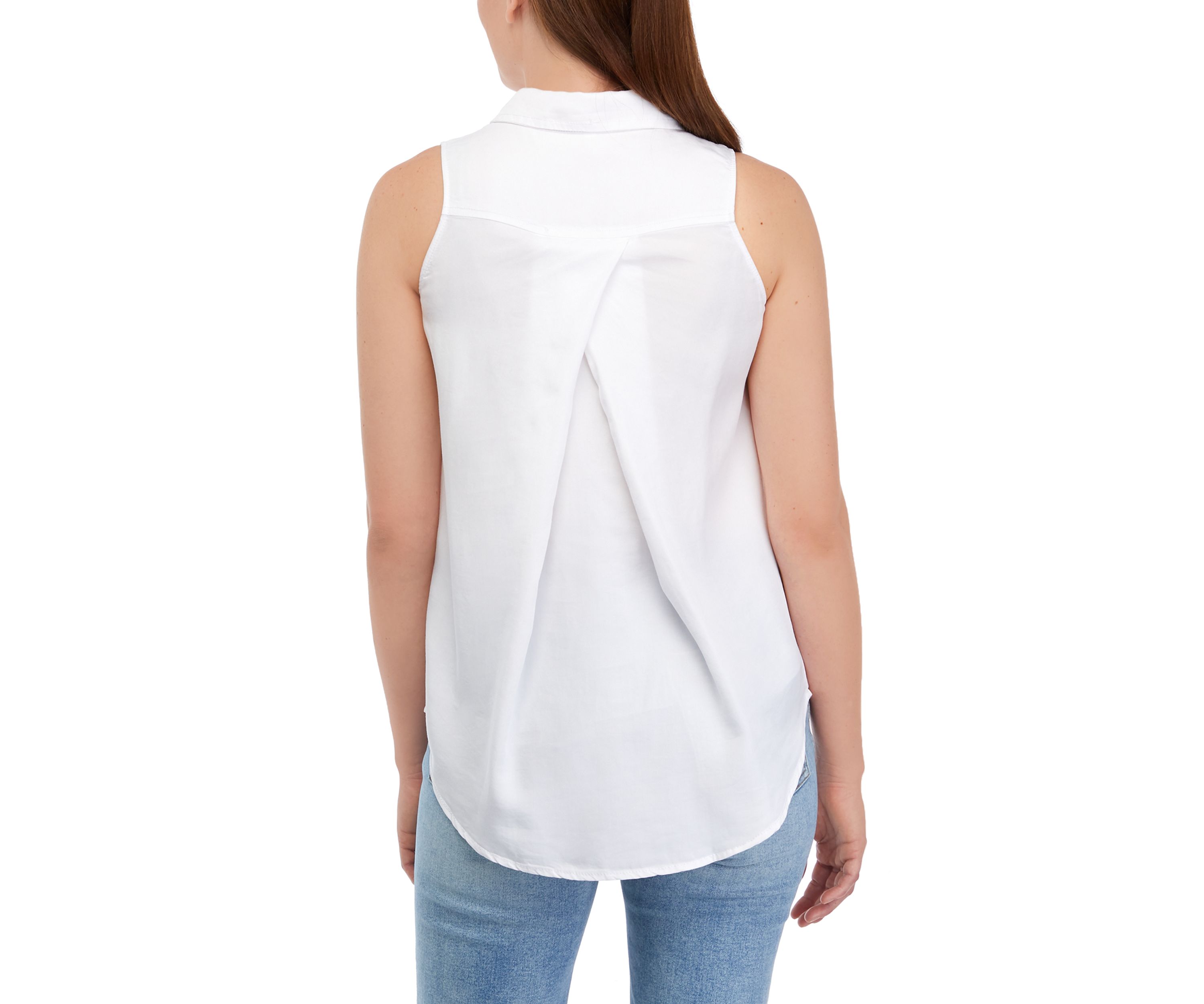 Womens Button Down Shirt with High Low Hem 