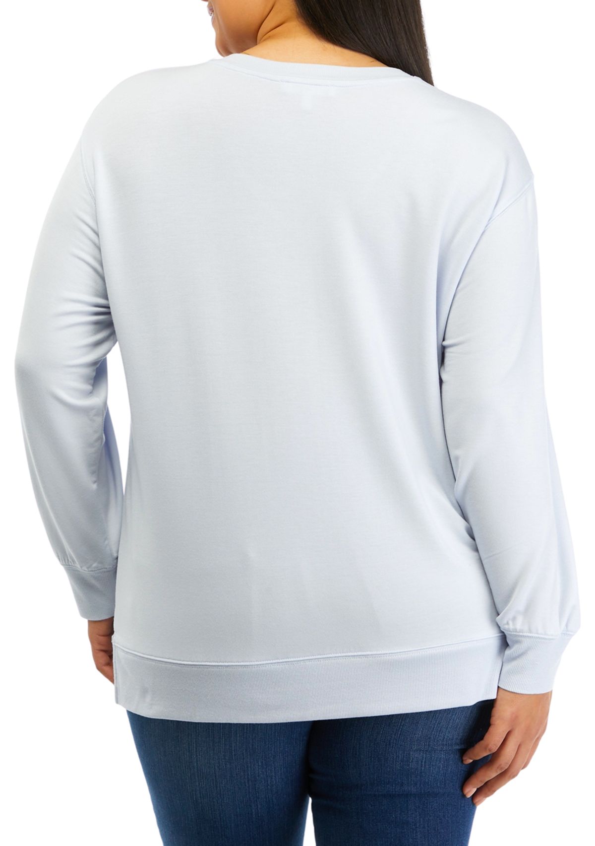 Plus Size V-Neck French Terry Top