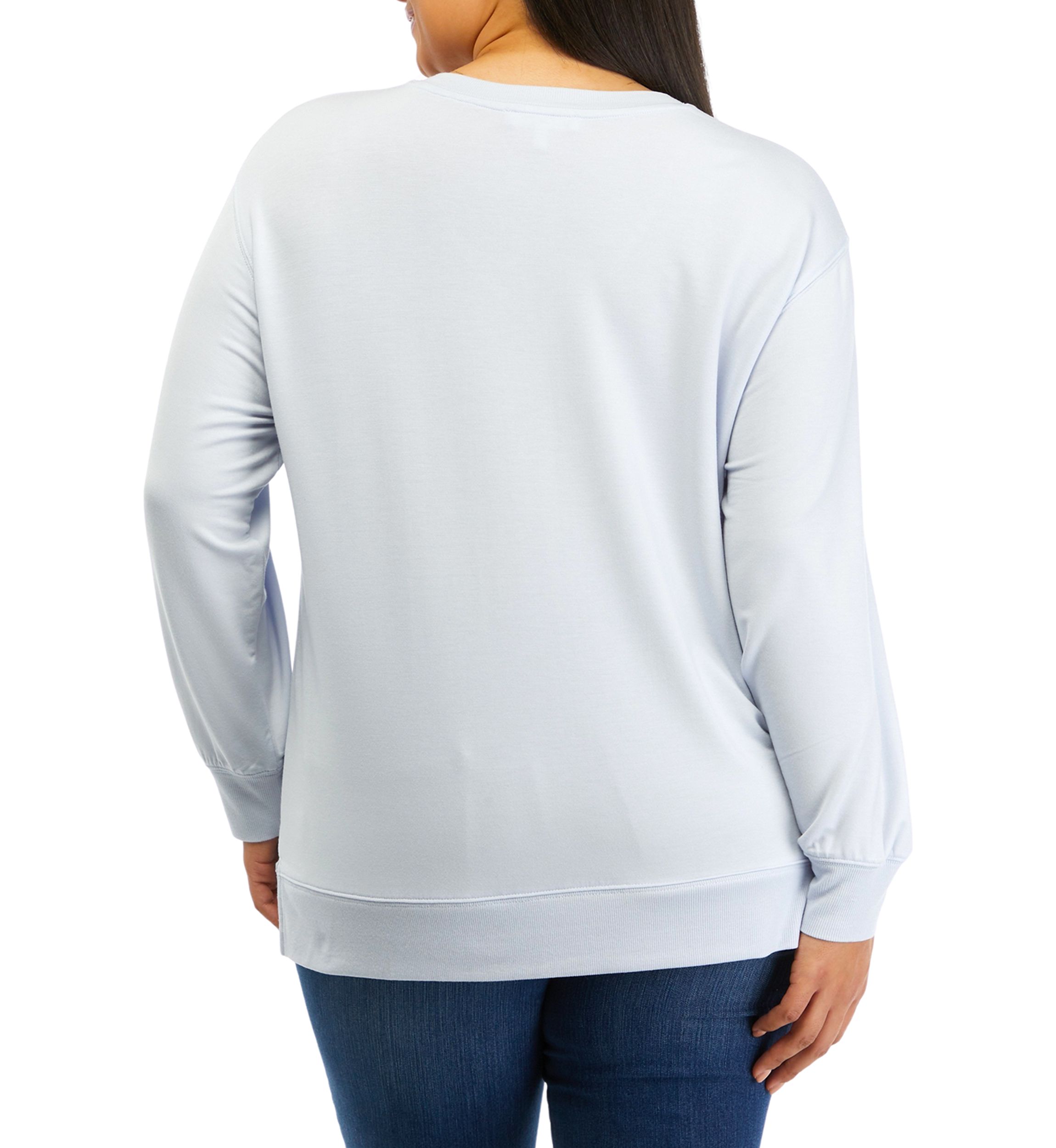 Plus Size V-Neck French Terry Top