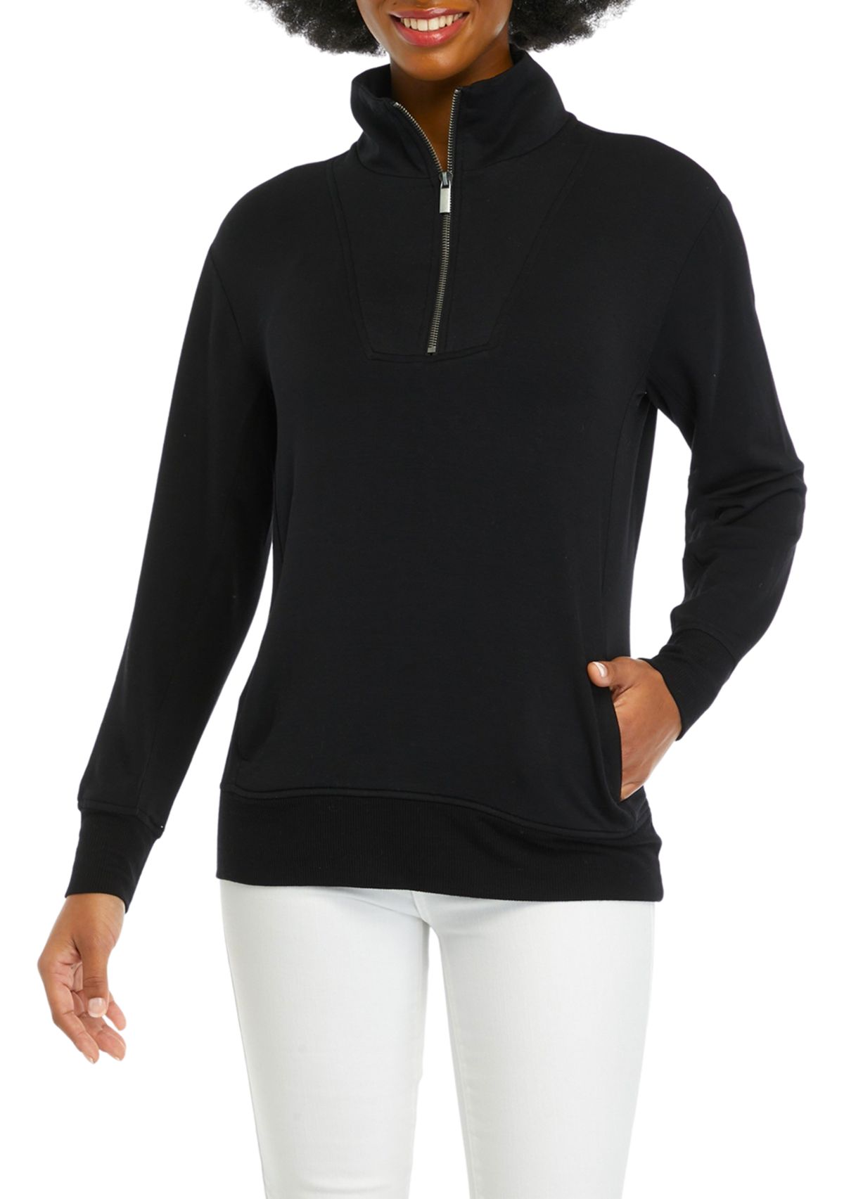 Womens Long Sleeve 1/4 Zip Sweatshirt