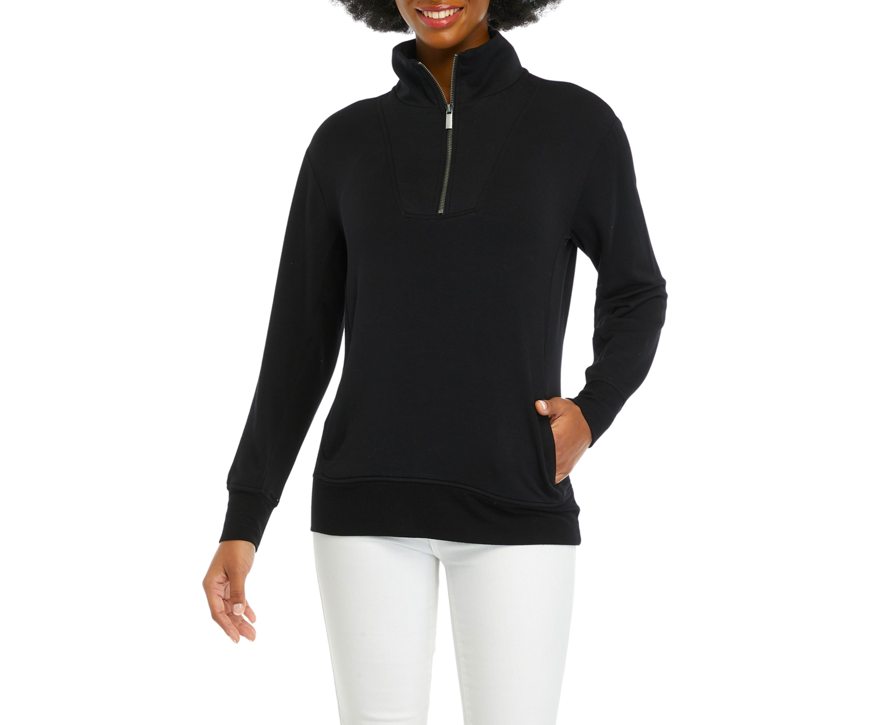 Womens Long Sleeve 1/4 Zip Sweatshirt