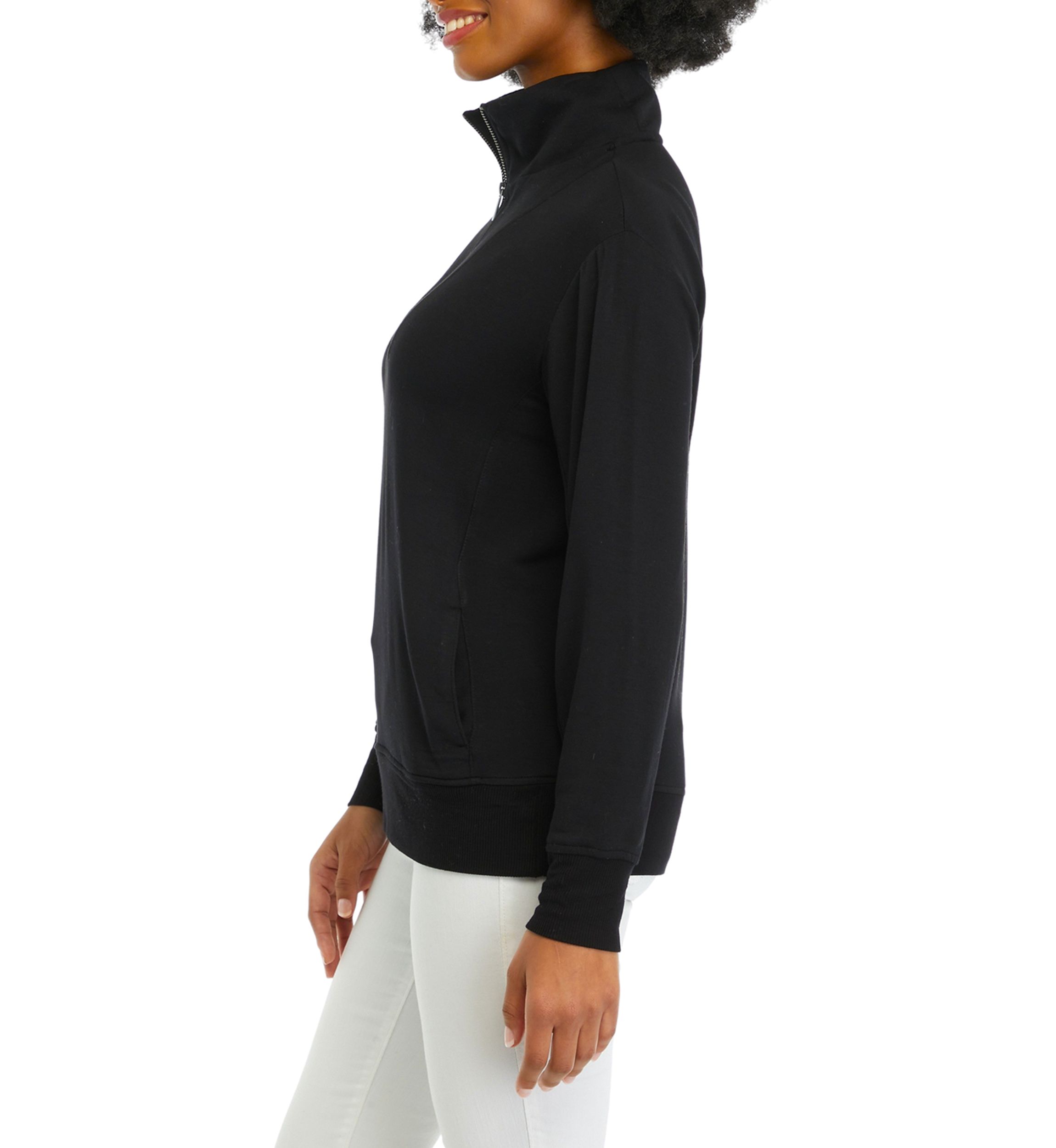 Womens Long Sleeve 1/4 Zip Sweatshirt