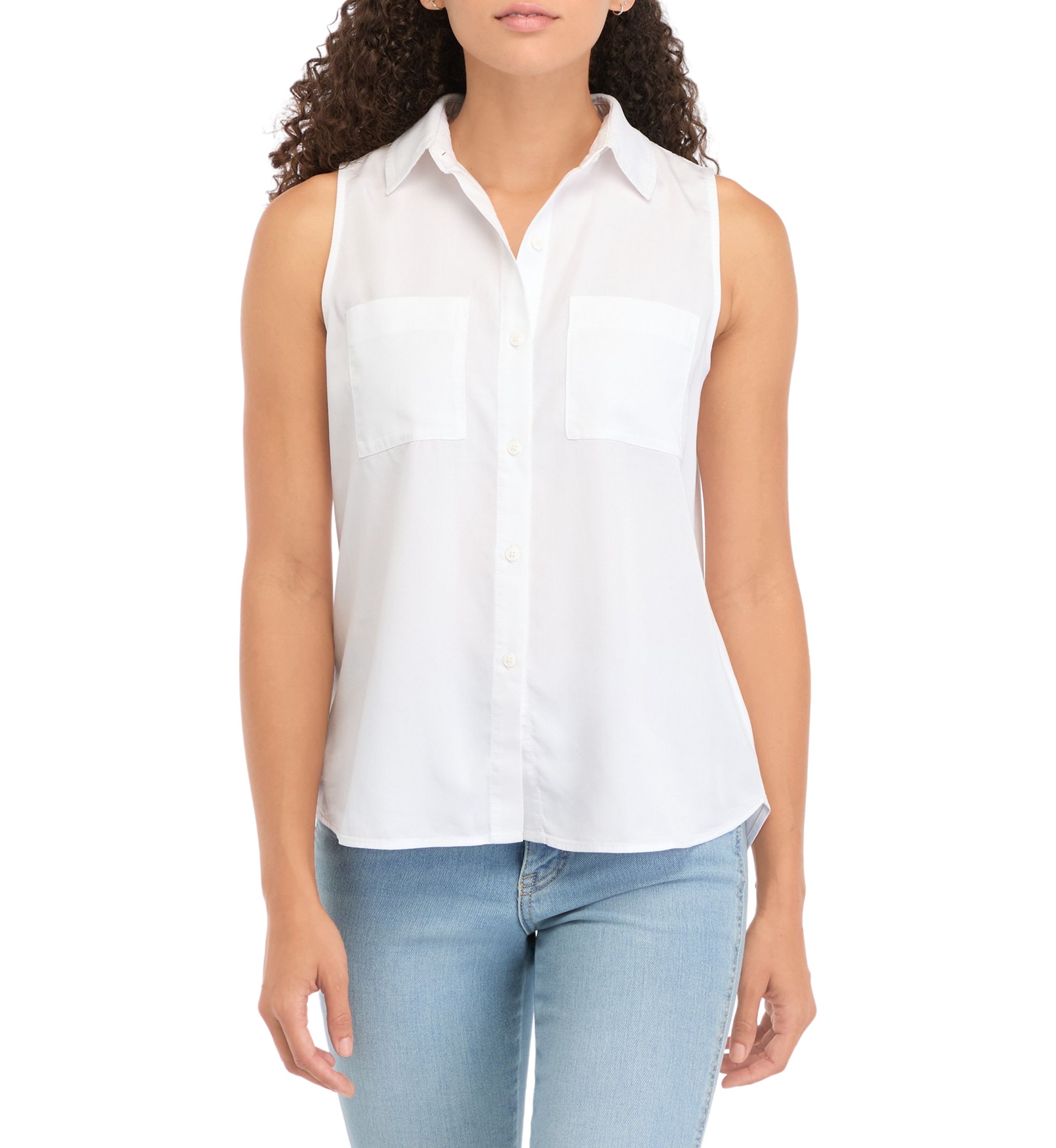 Petite Sleeveless Tencel Blouse