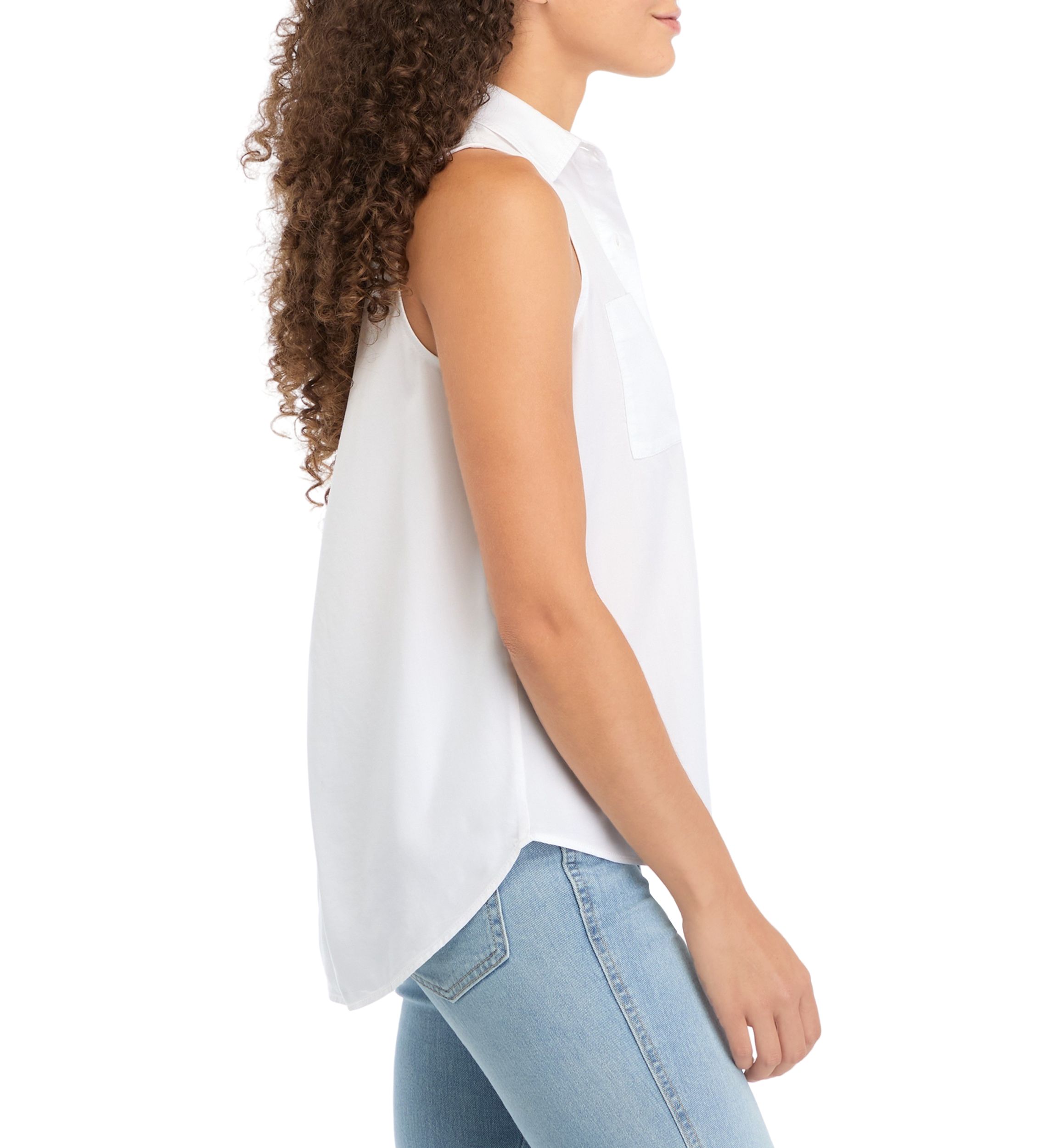 Petite Sleeveless Tencel Blouse
