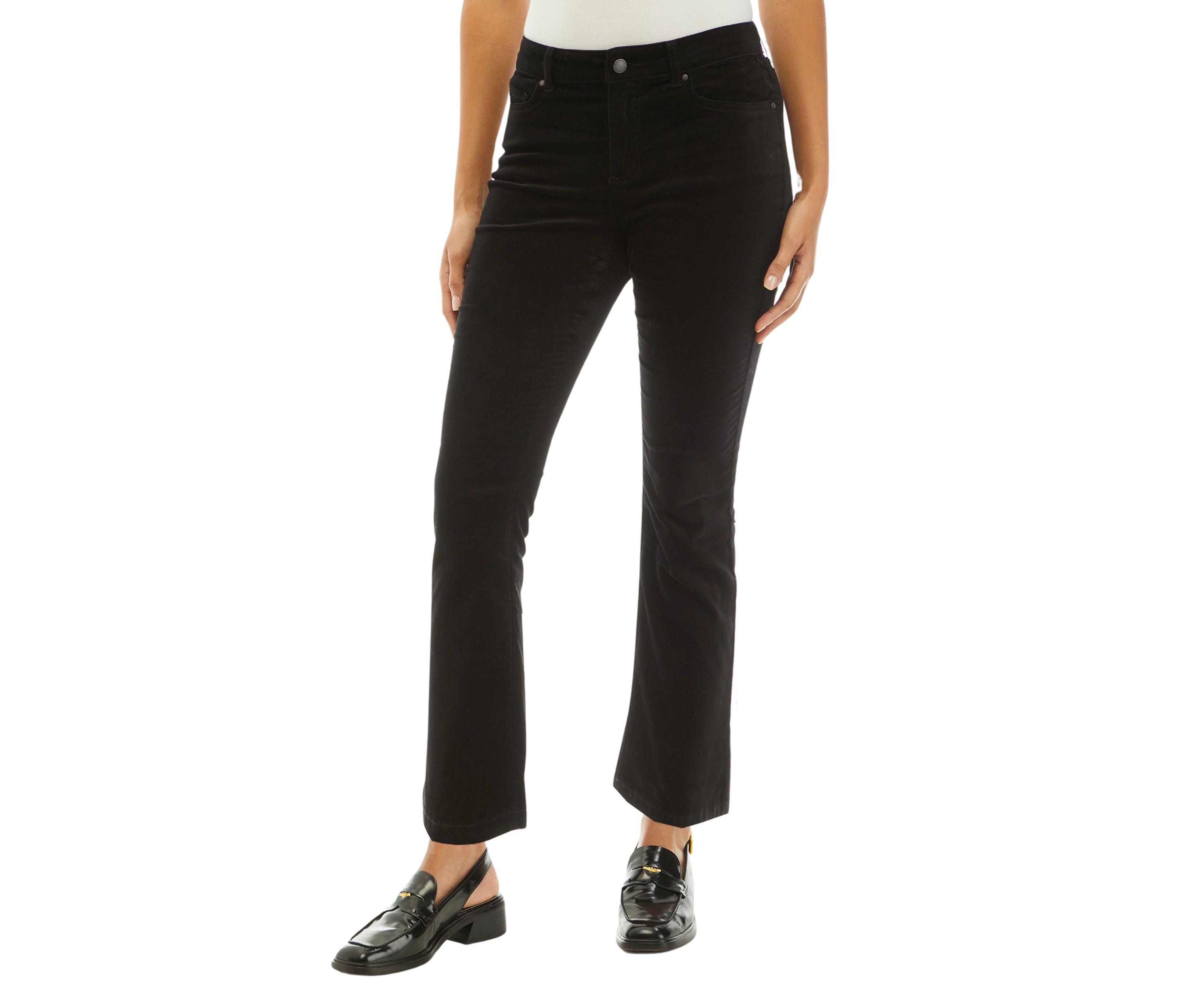 Petite Flare Cropped Fit Velvet Pants