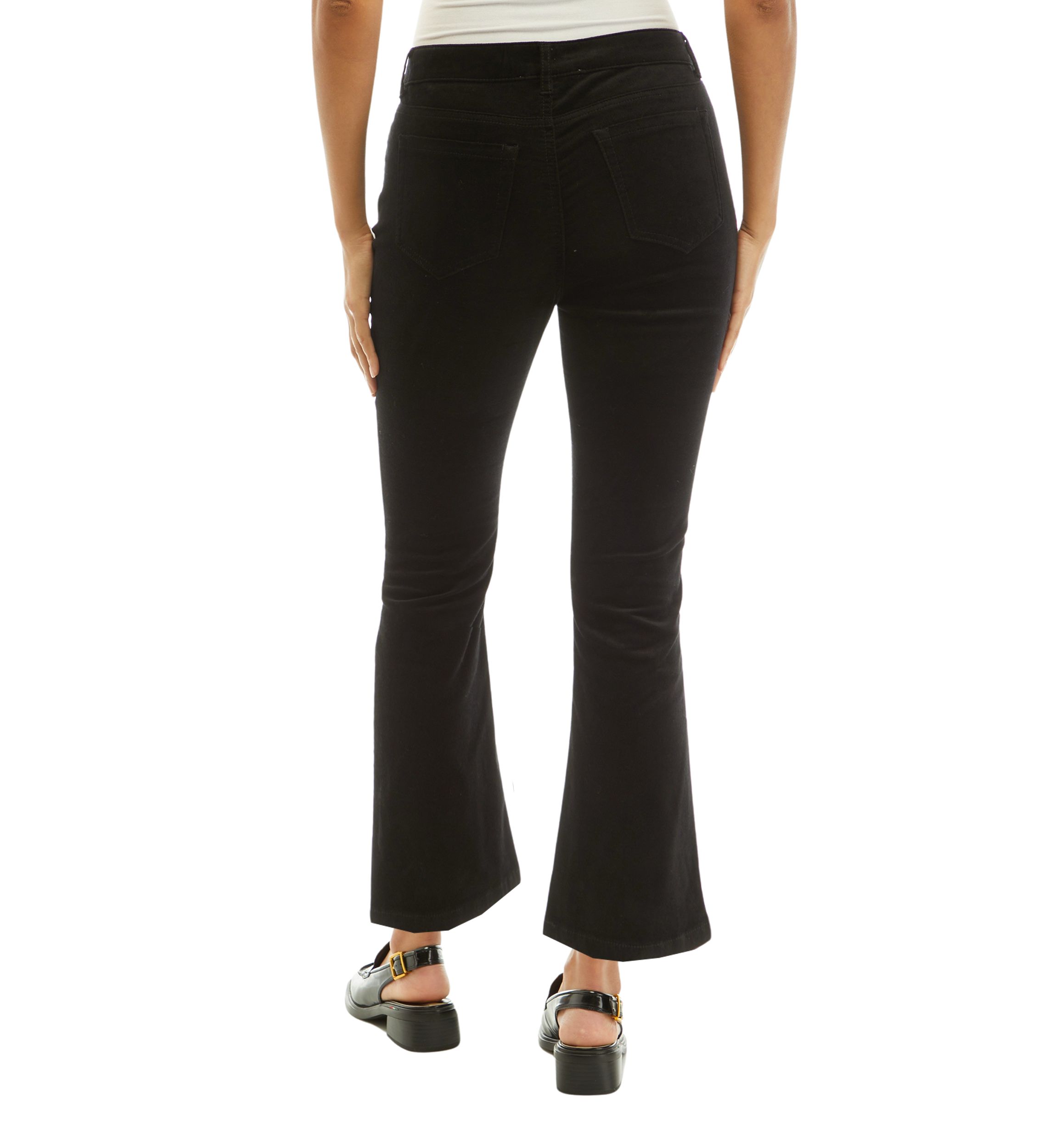 Petite Flare Cropped Fit Velvet Pants