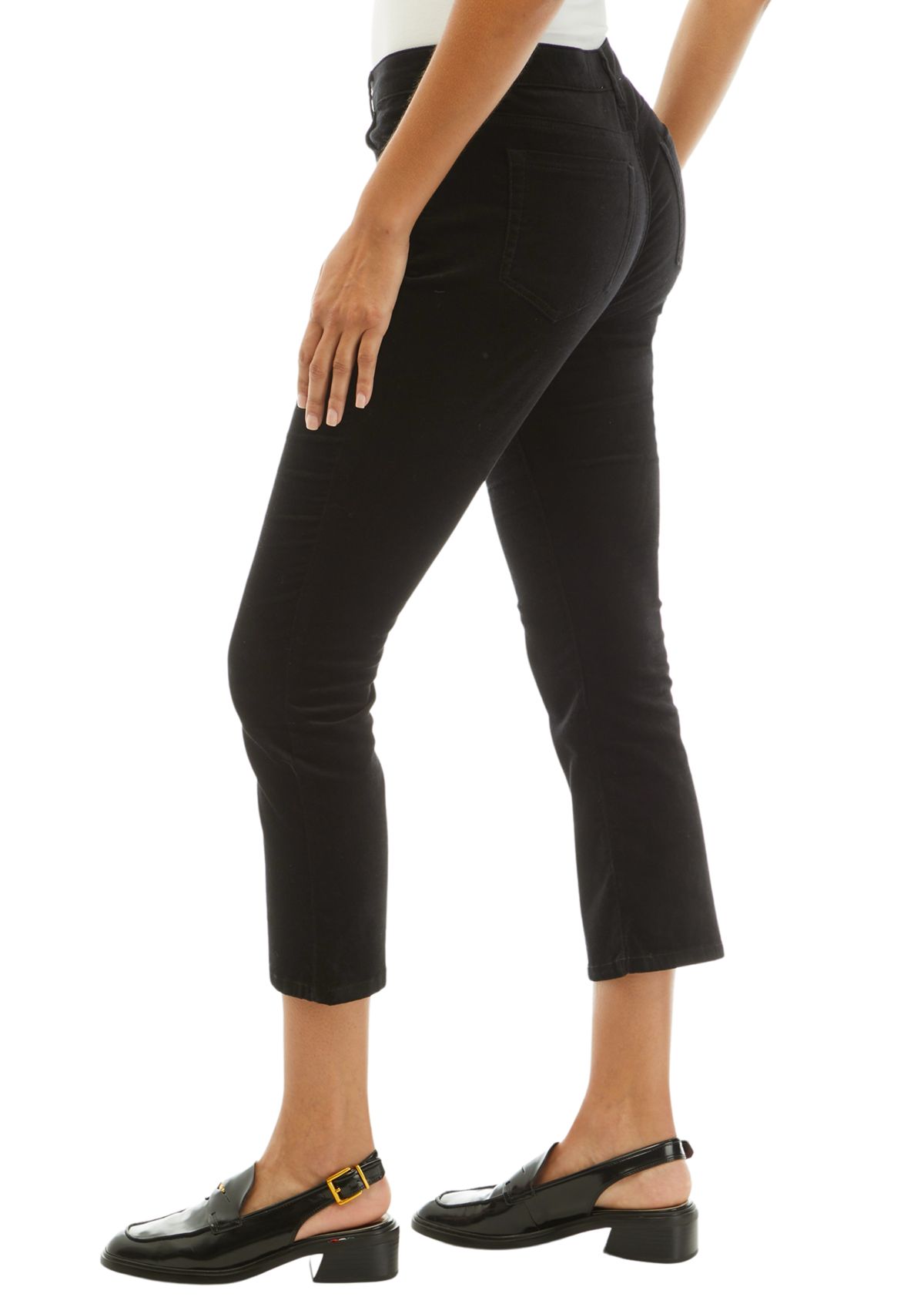 Petite Flare Cropped Fit Velvet Pants