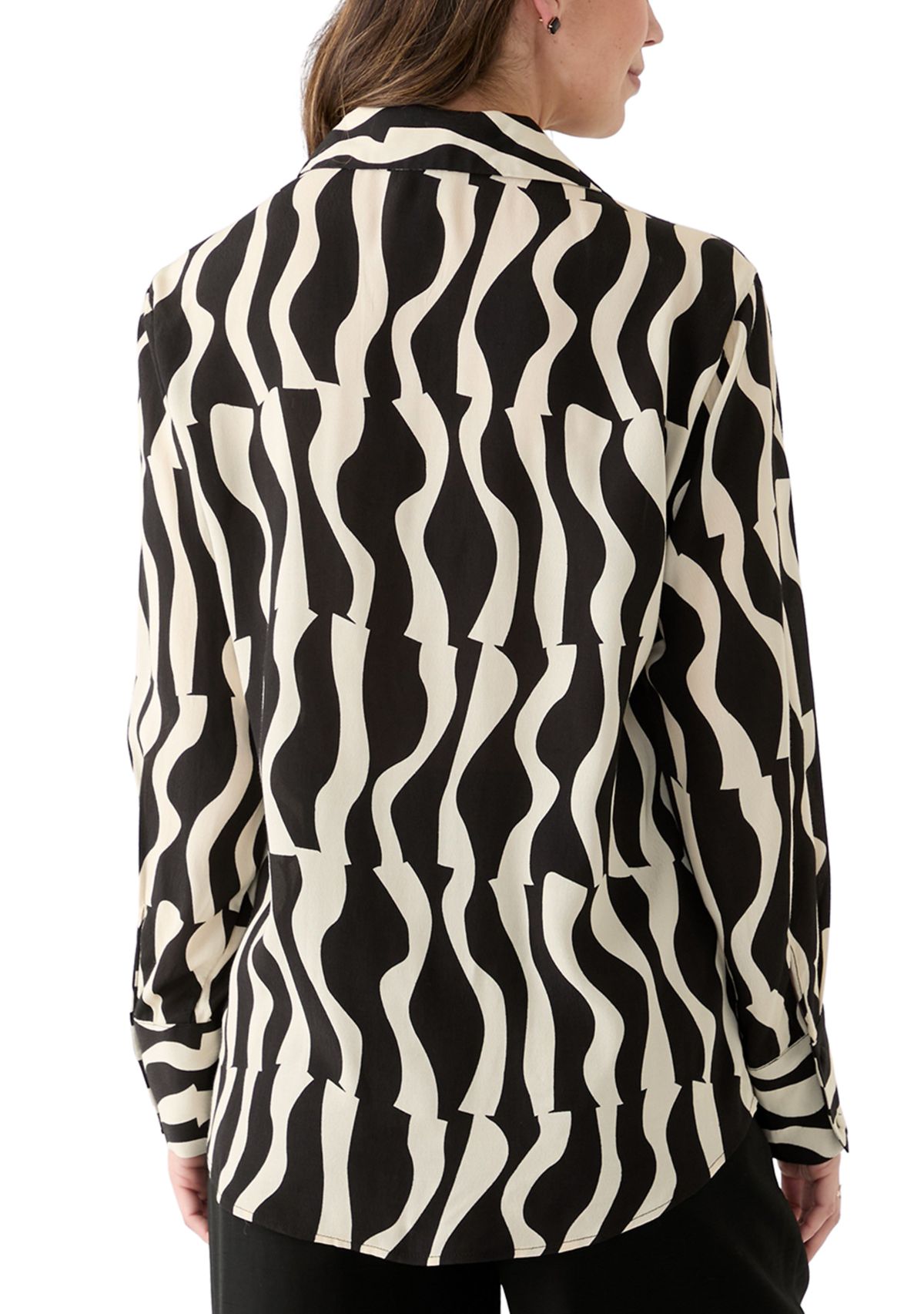 Womens Hidden Placket Button Down Shirt