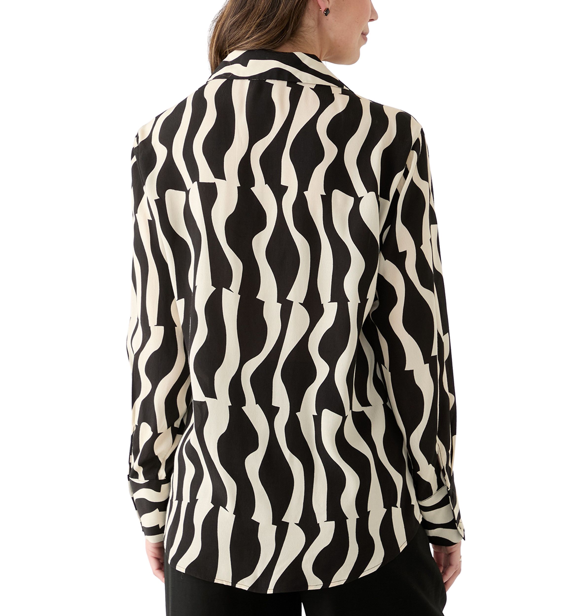 Womens Hidden Placket Button Down Shirt