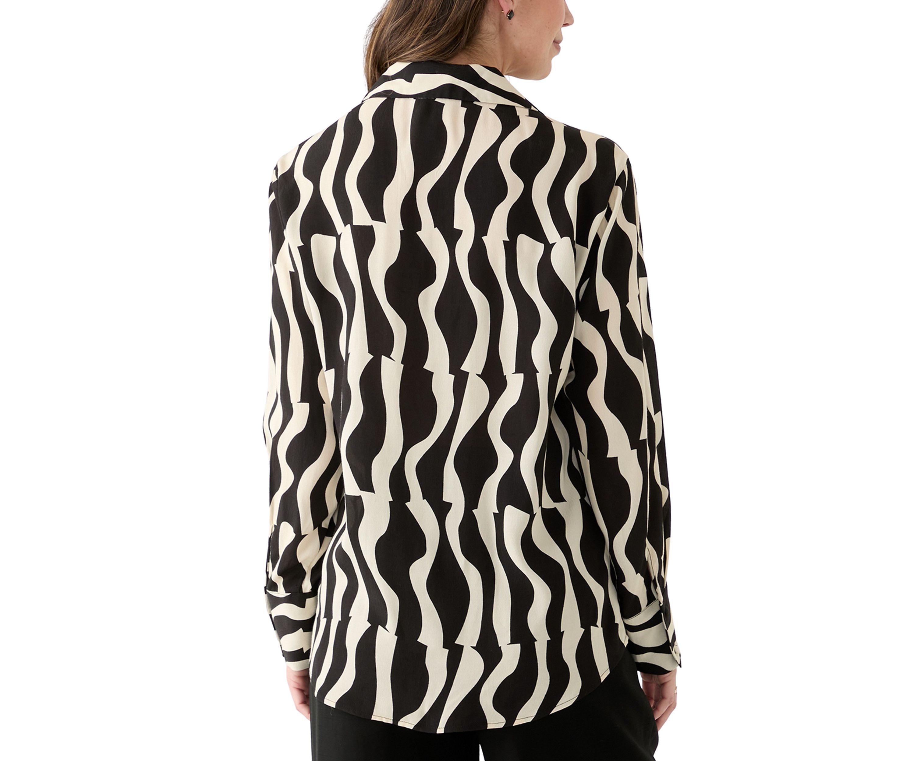 Womens Hidden Placket Button Down Shirt
