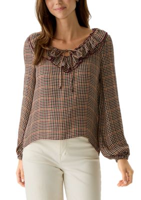Industry For The Republic Women's Plaid Ruffled Blouse