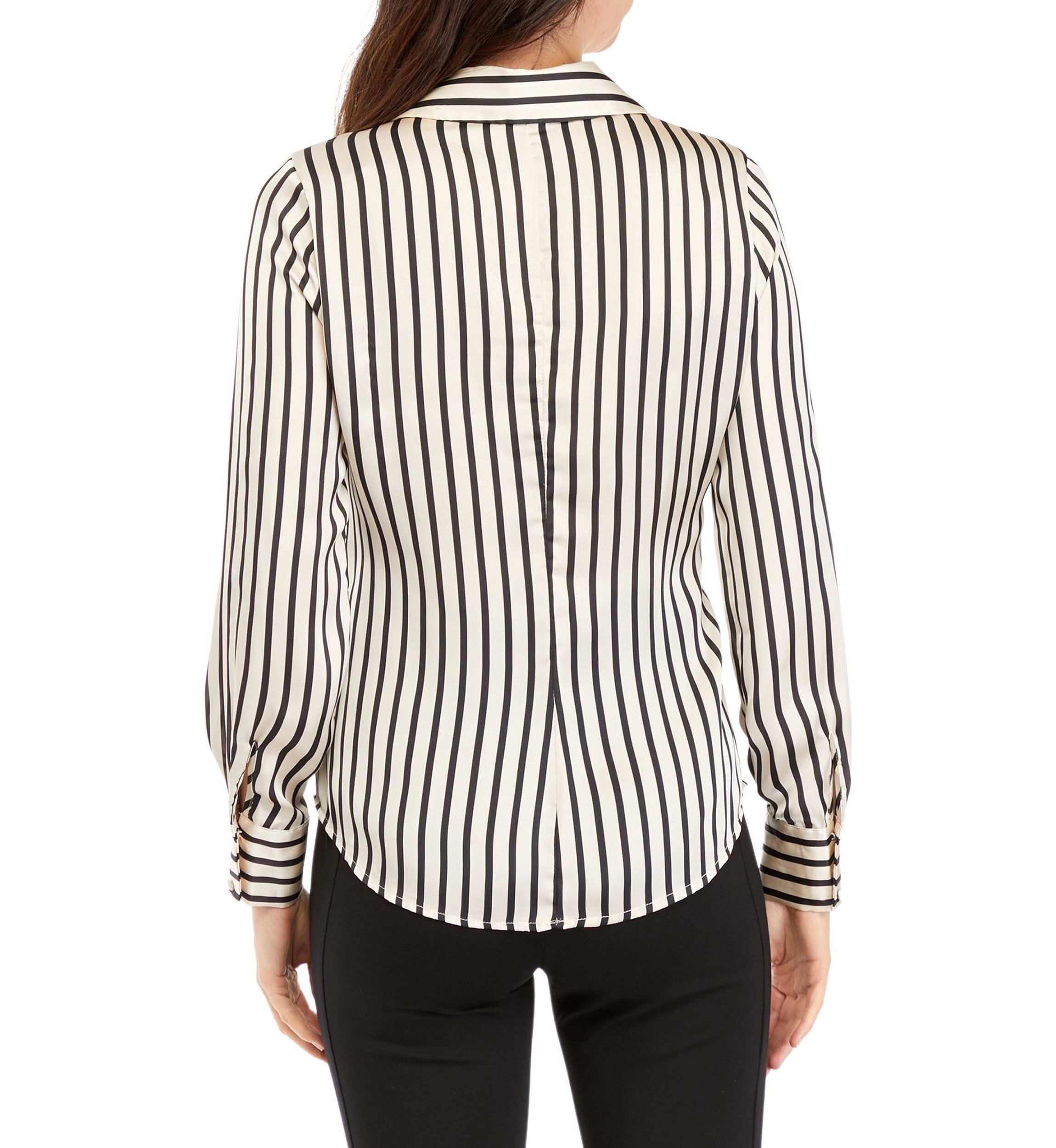 Womens Vertical Stripe Button Down Top