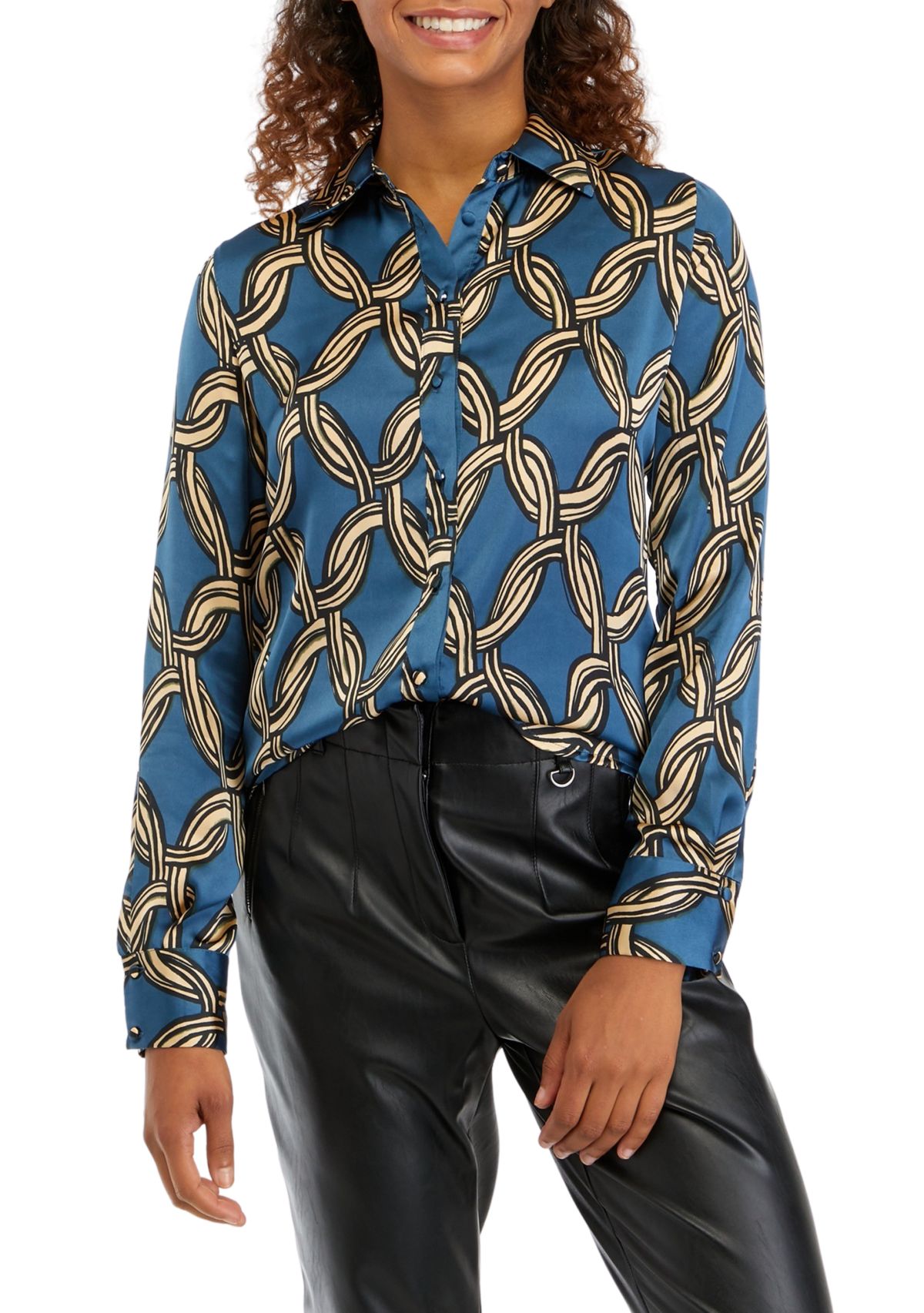 Womens Chain Printed Blouse