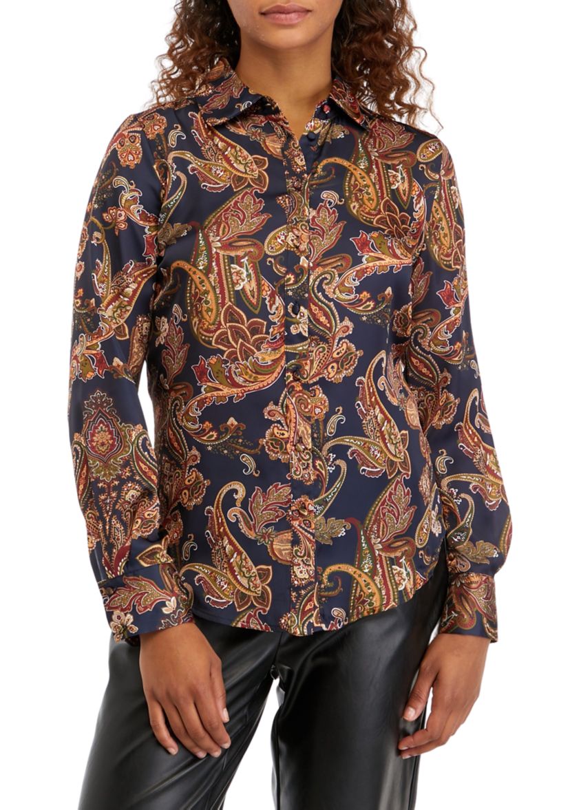 Womens Paisley Printed Blouse