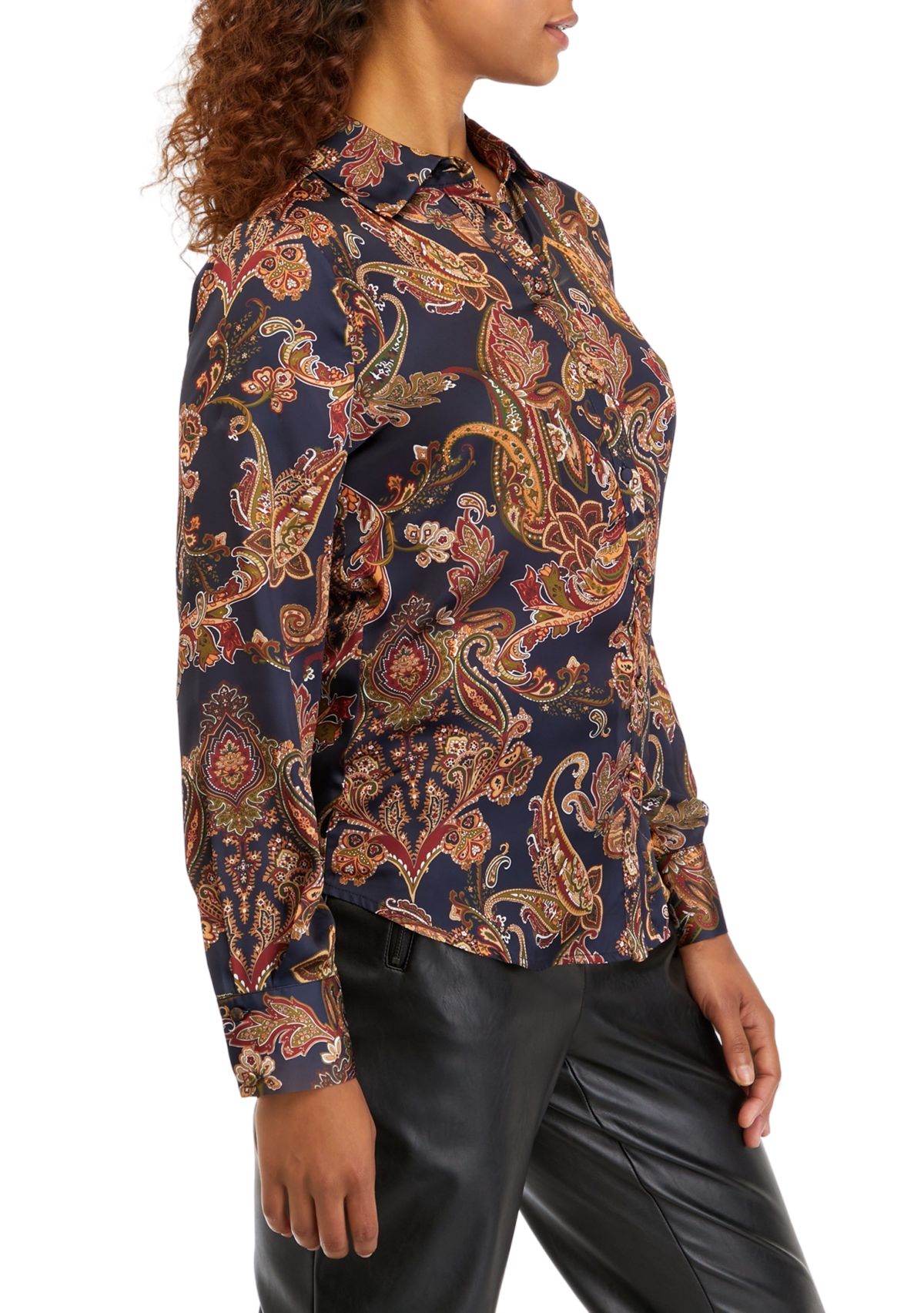 Womens Paisley Printed Blouse