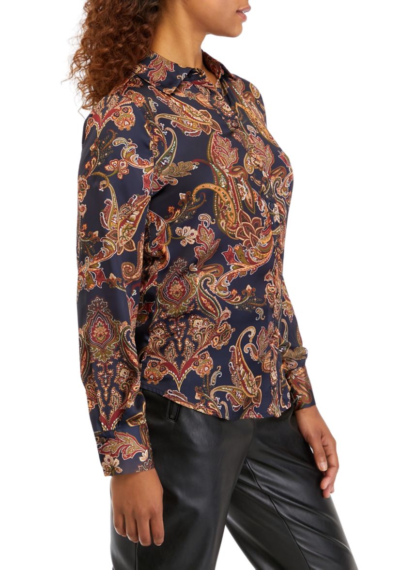 Womens Paisley Printed Blouse