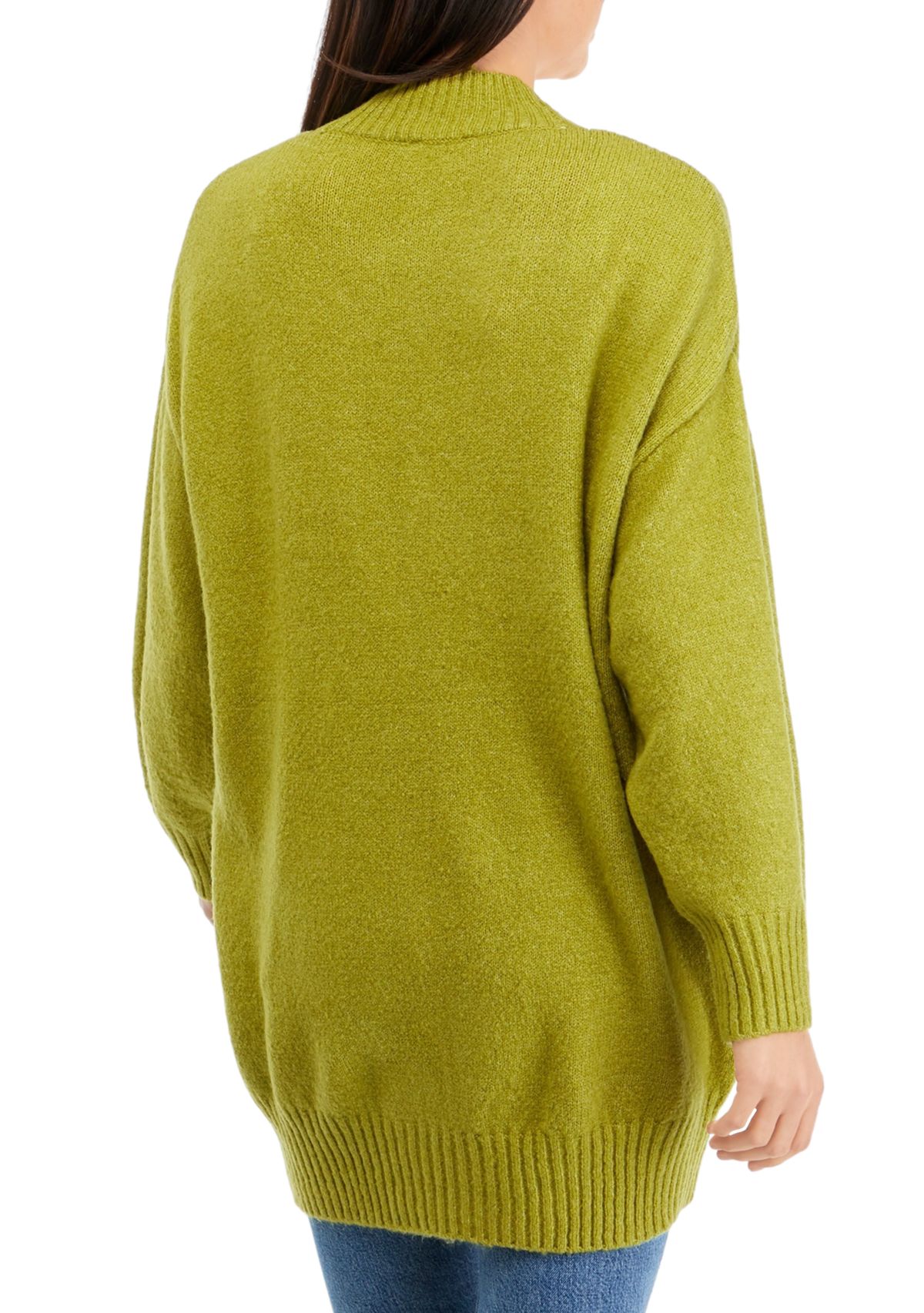 Womens V-Neck Button Front Boyfriend Cardigan 