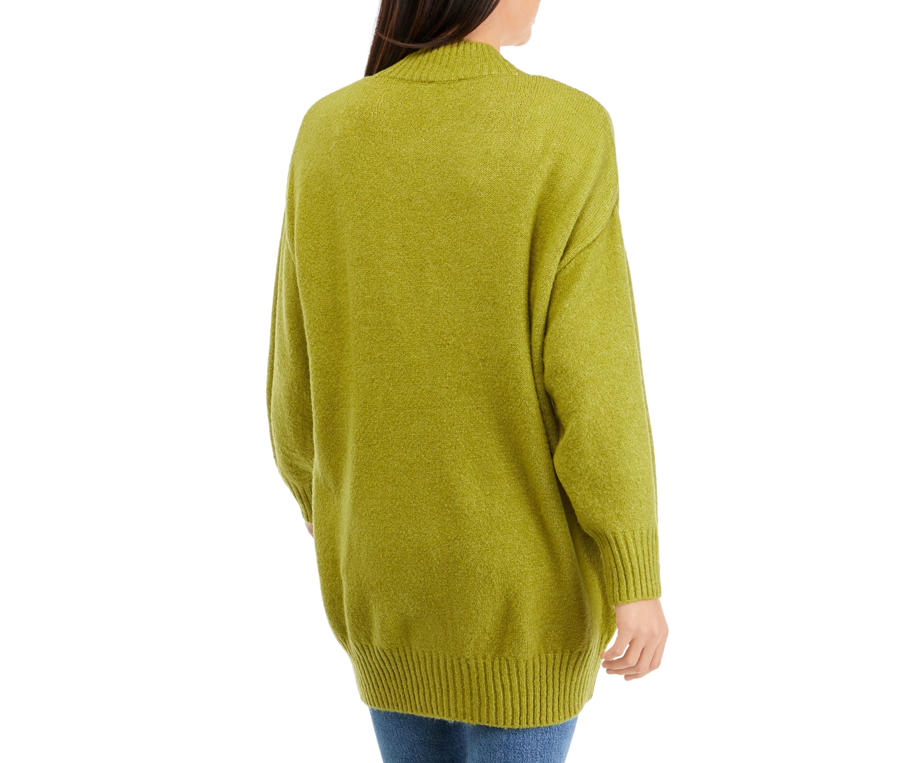 Womens V-Neck Button Front Boyfriend Cardigan 