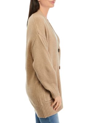 Women's V-Neck Button Front Boyfriend Cardigan