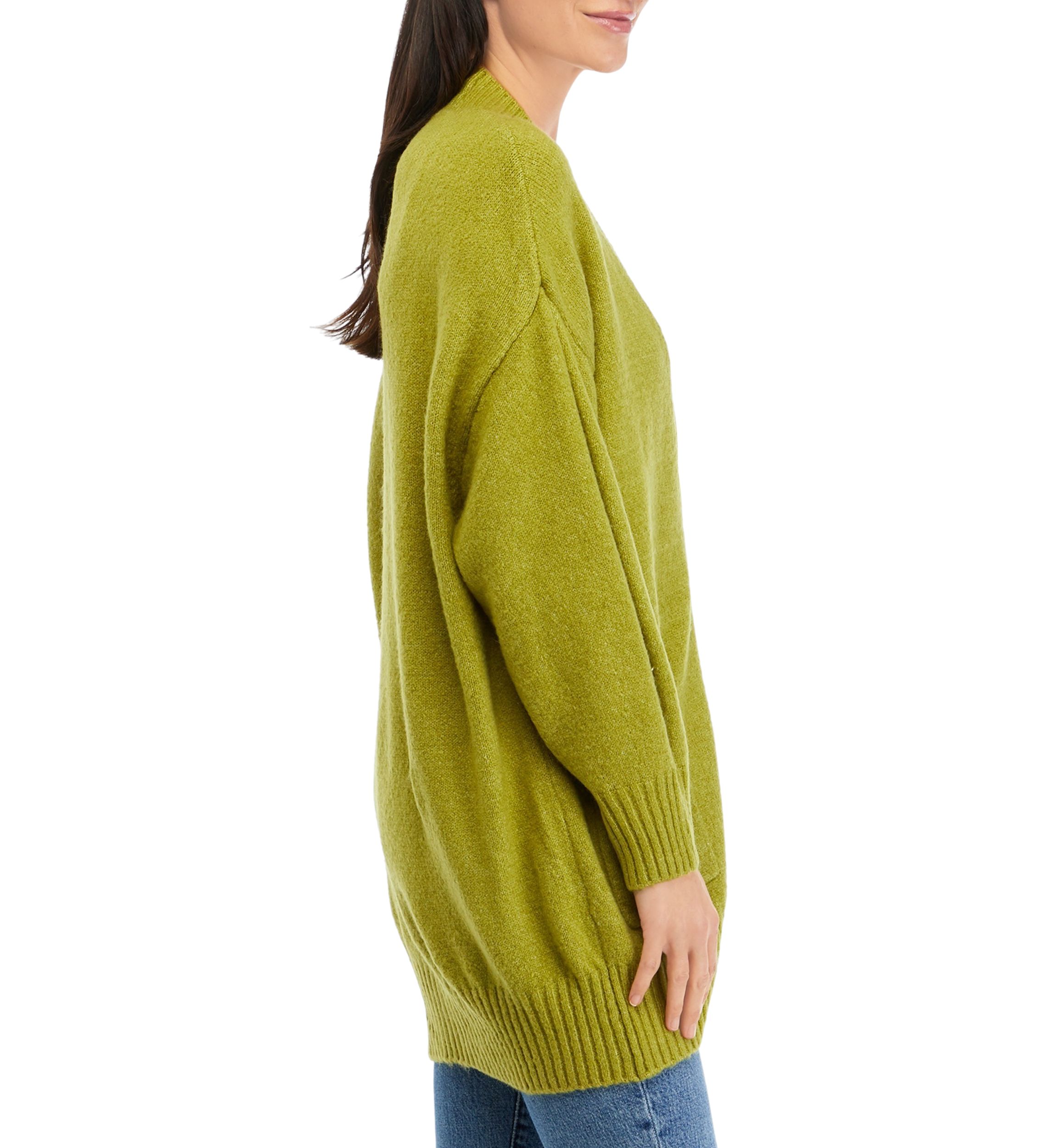 Womens V-Neck Button Front Boyfriend Cardigan 