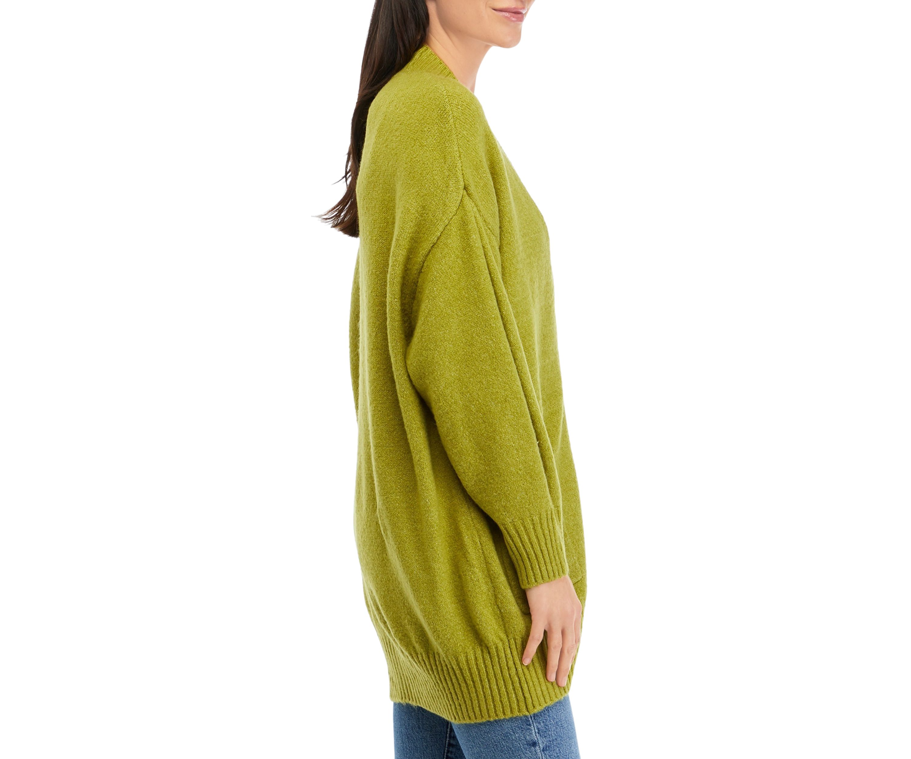 Womens V-Neck Button Front Boyfriend Cardigan 