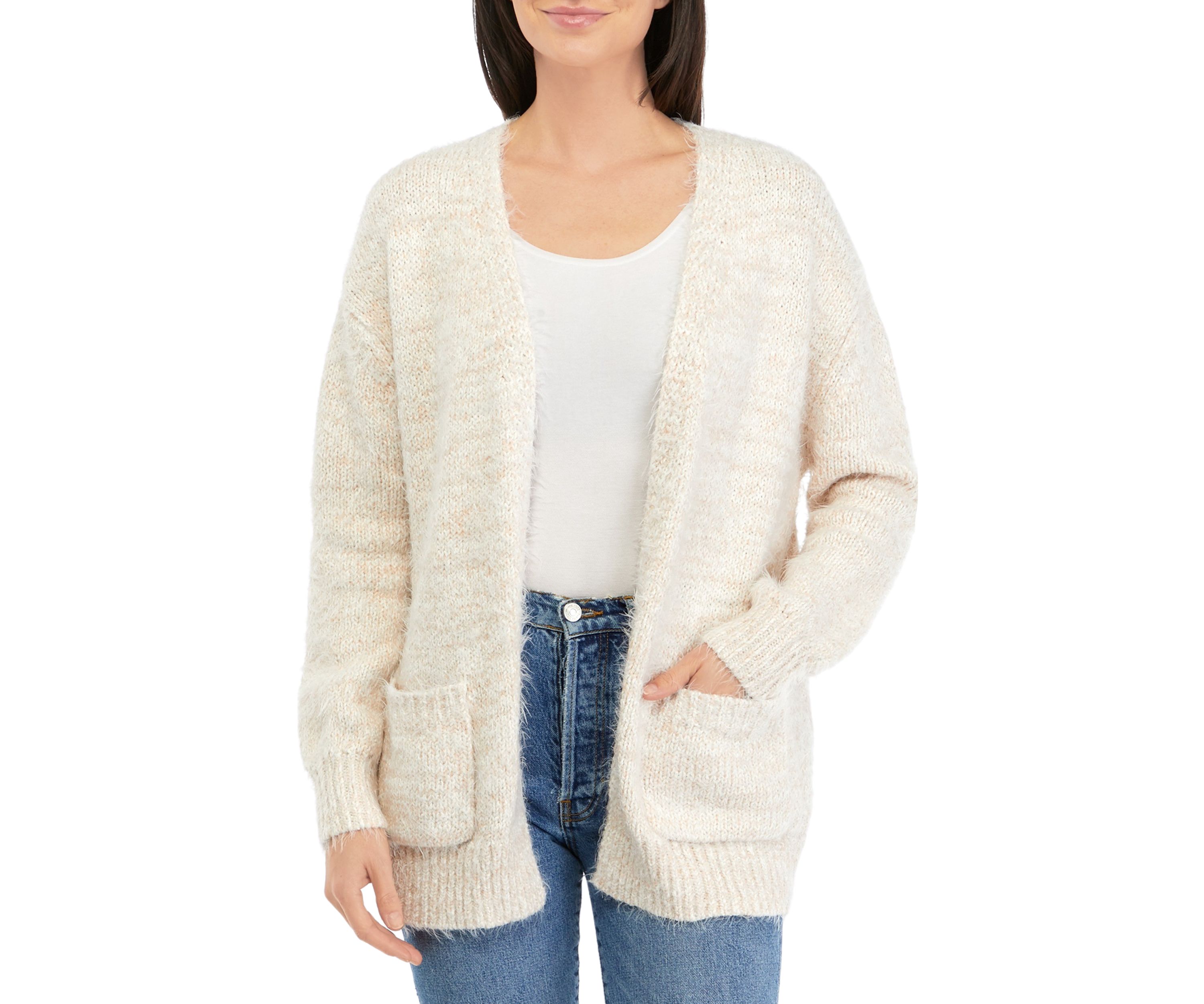 Womens Long Sleeve Pocket Front Cardigan