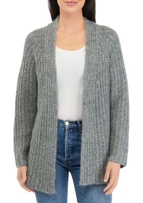 FOR THE REPUBLIC Women's Open Shaker Cardigan, Grey, Small