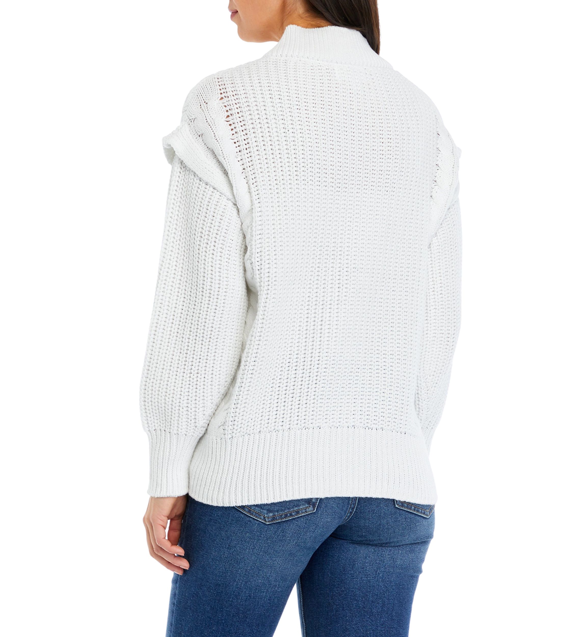 Womens Button Front Cable Knit Cardigan