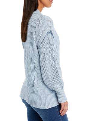 Women's Button Front Cable Knit Cardigan