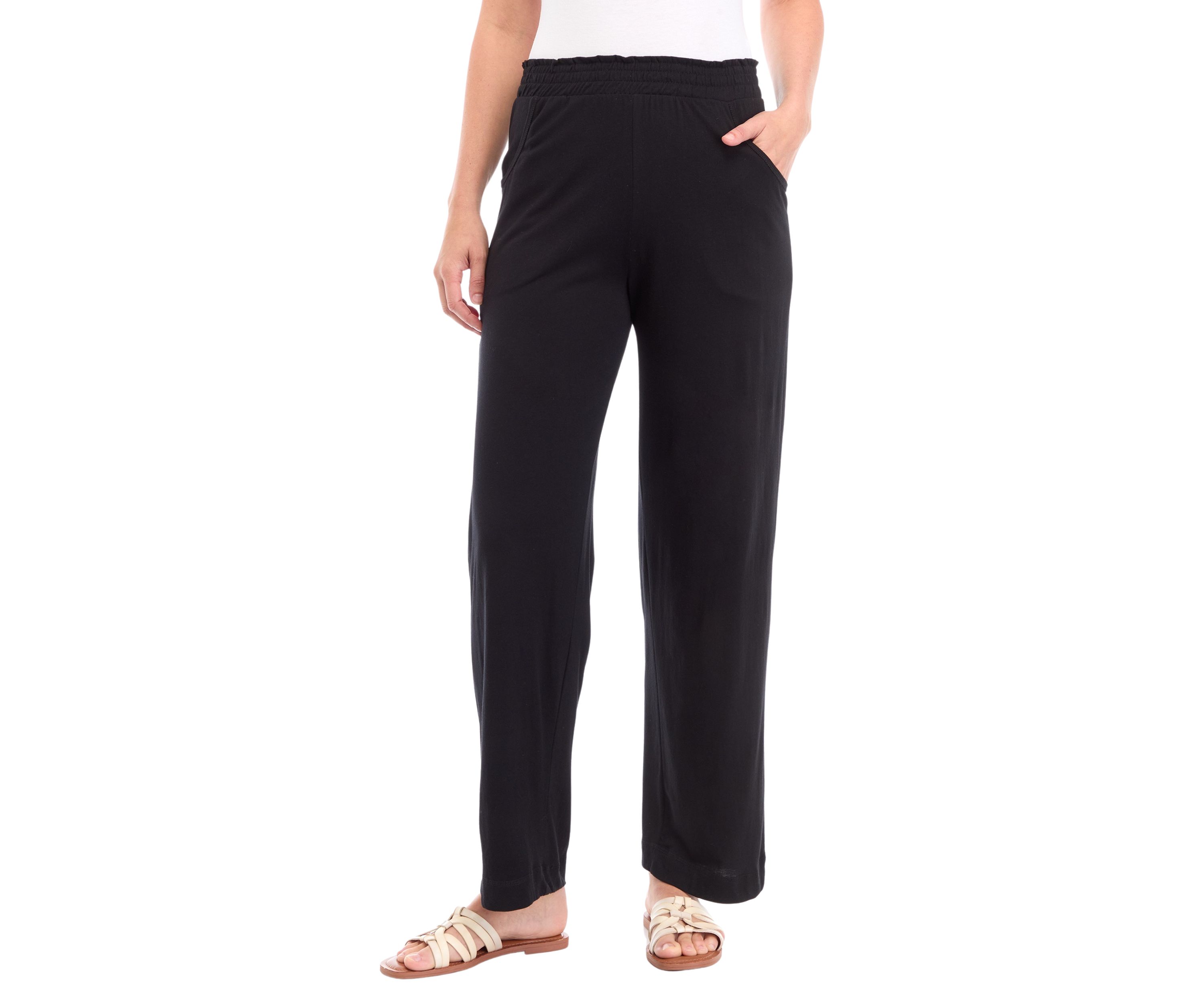 Womens Wide Leg Jersey Pants