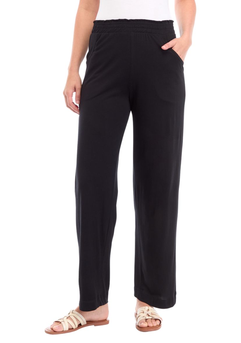 Womens Wide Leg Jersey Pants