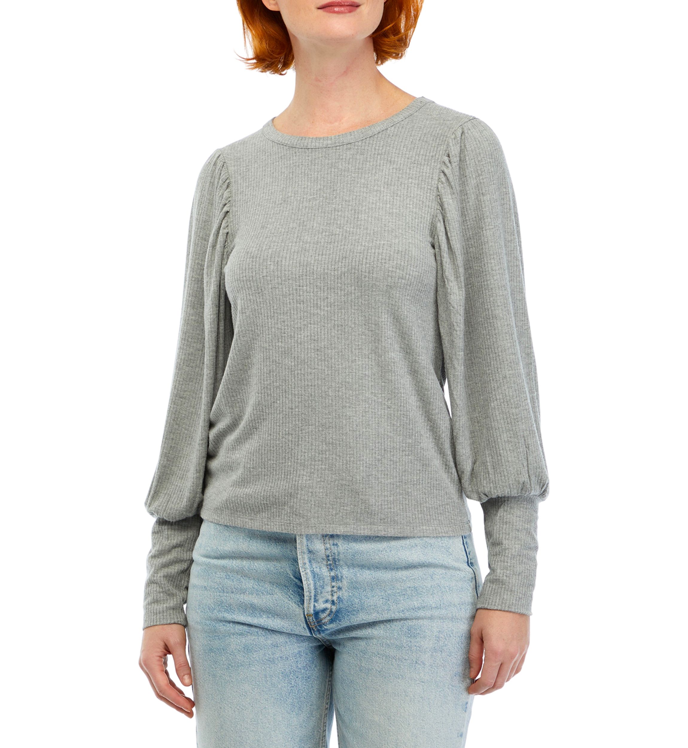 Womens Long Sleeve Pleated Sweater