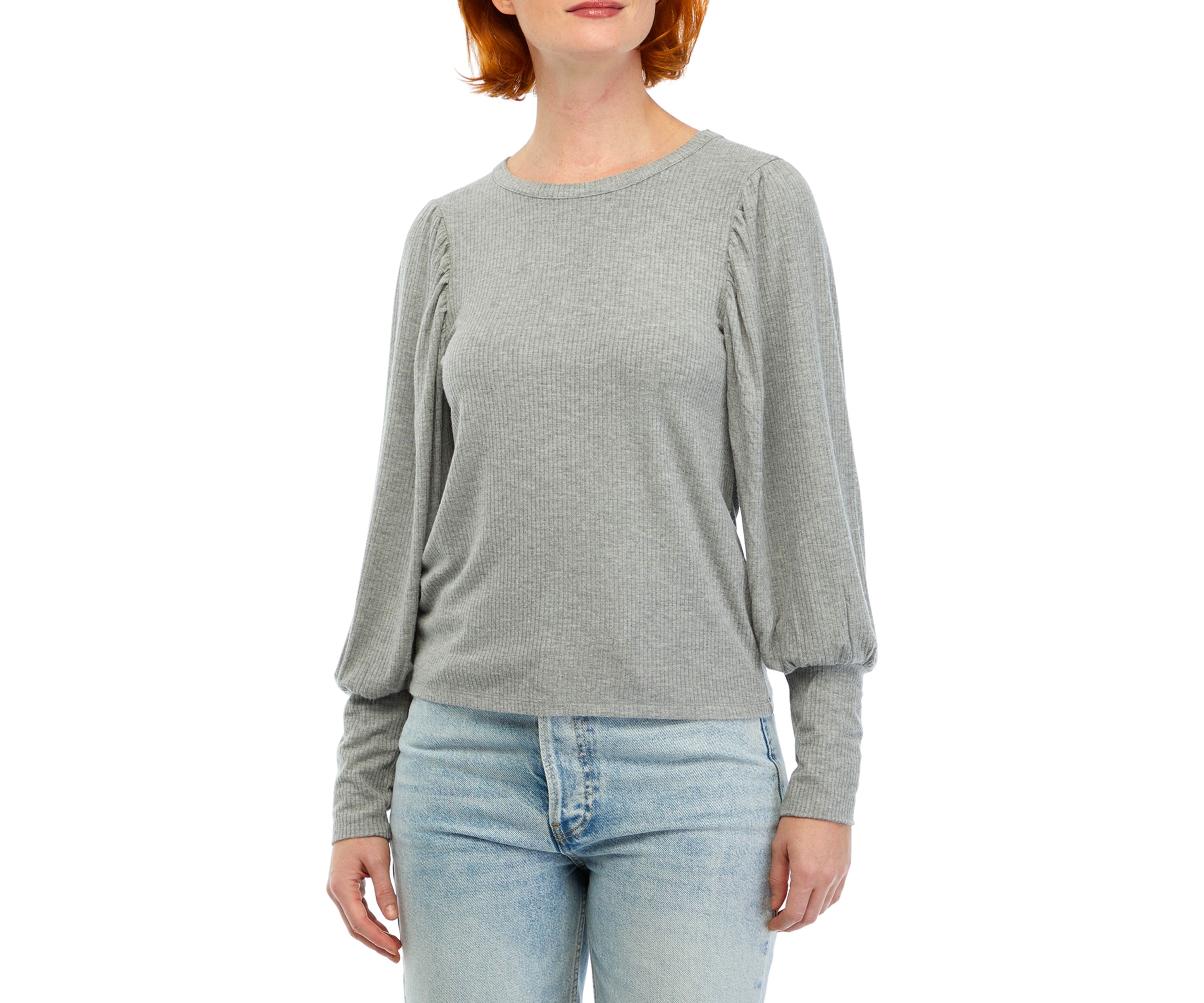 Womens Long Sleeve Pleated Sweater