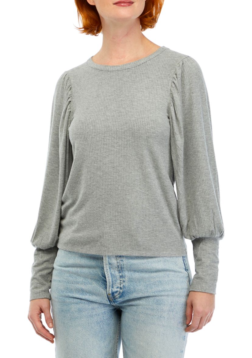 Womens Long Sleeve Pleated Sweater