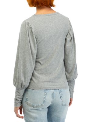 Women's Long Sleeve Pleated Sweater