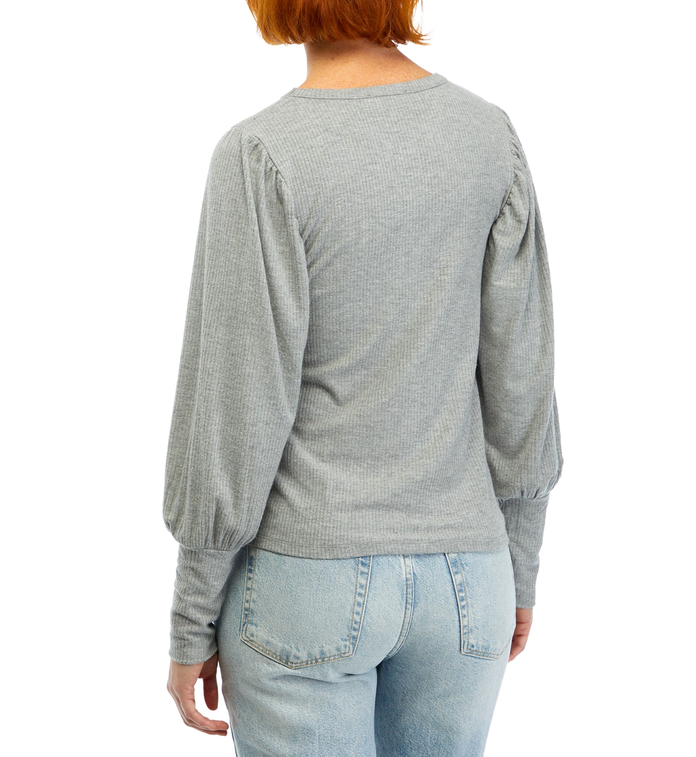 Womens Long Sleeve Pleated Sweater