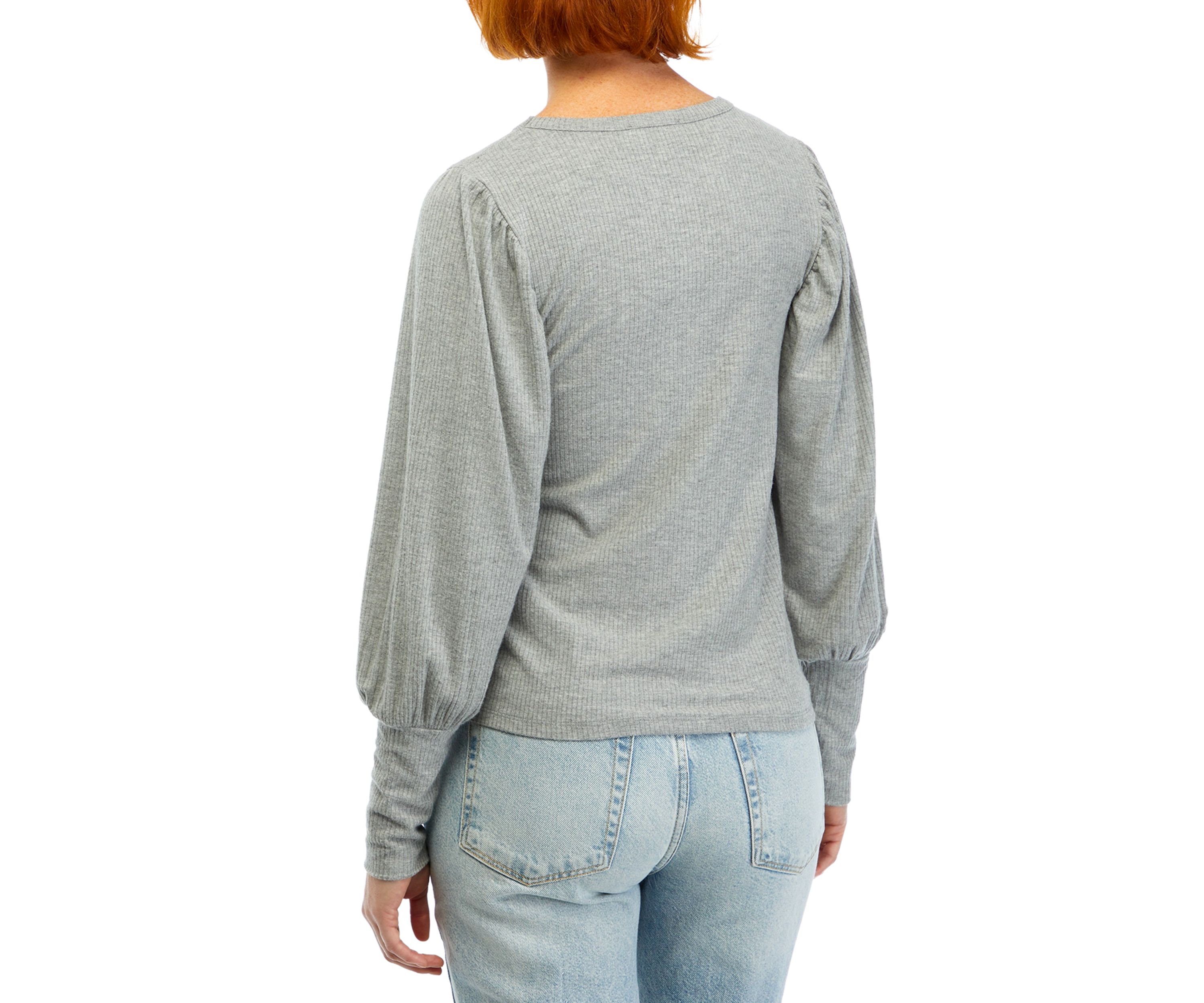 Womens Long Sleeve Pleated Sweater
