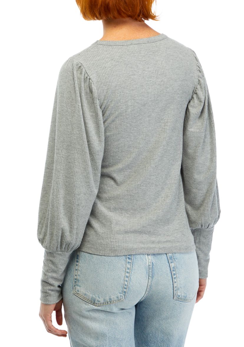 Womens Long Sleeve Pleated Sweater