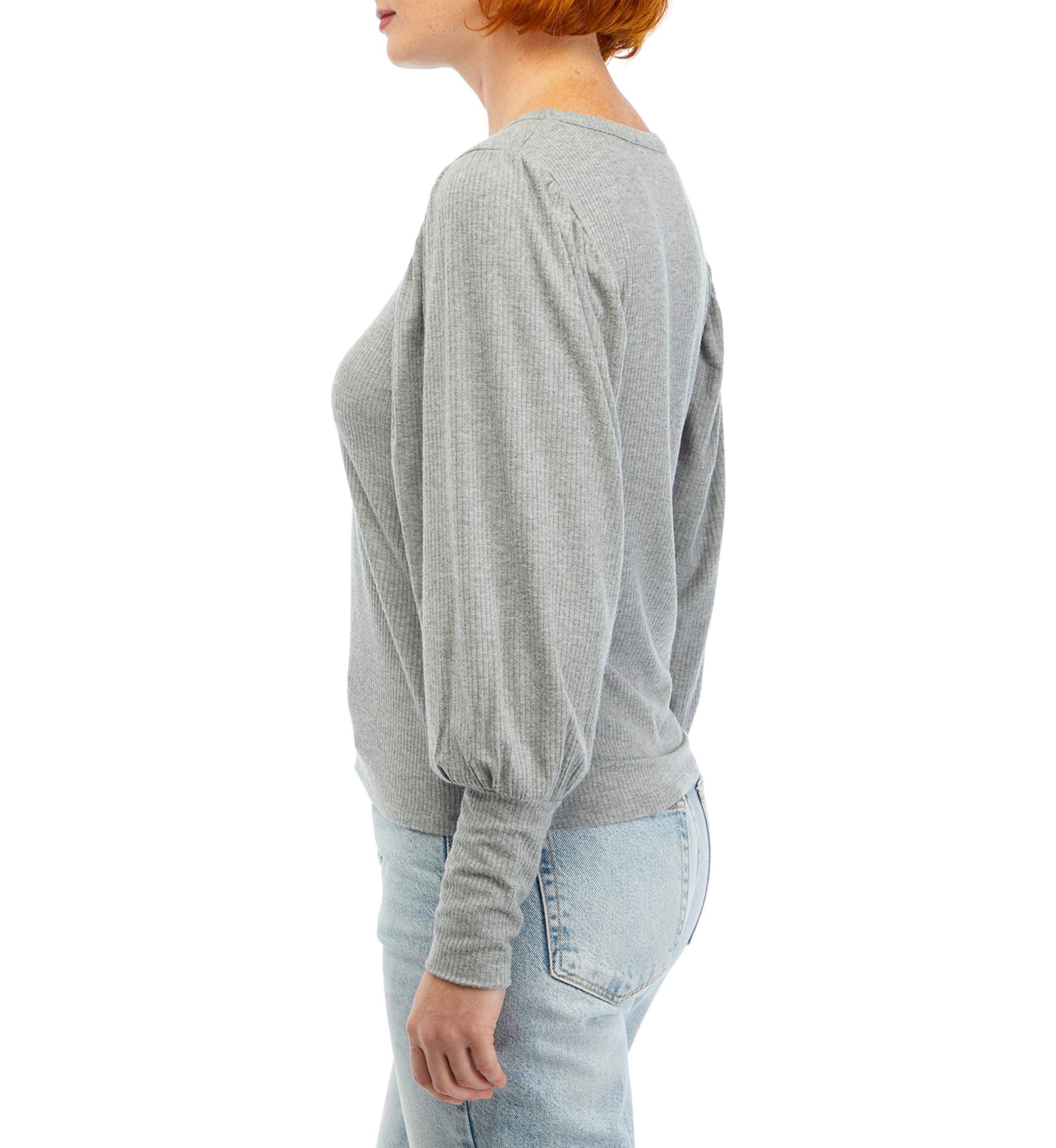 Womens Long Sleeve Pleated Sweater