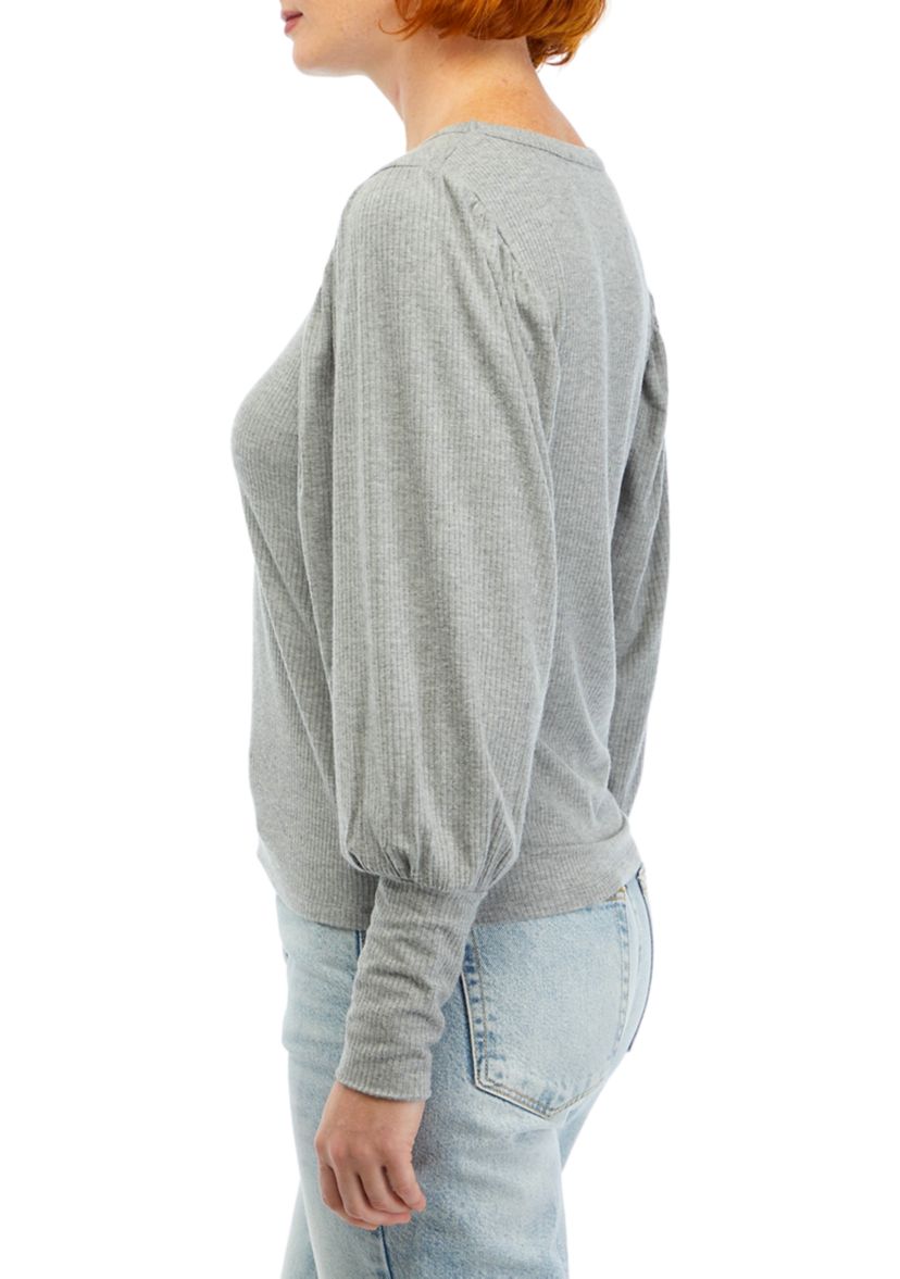 Womens Long Sleeve Pleated Sweater