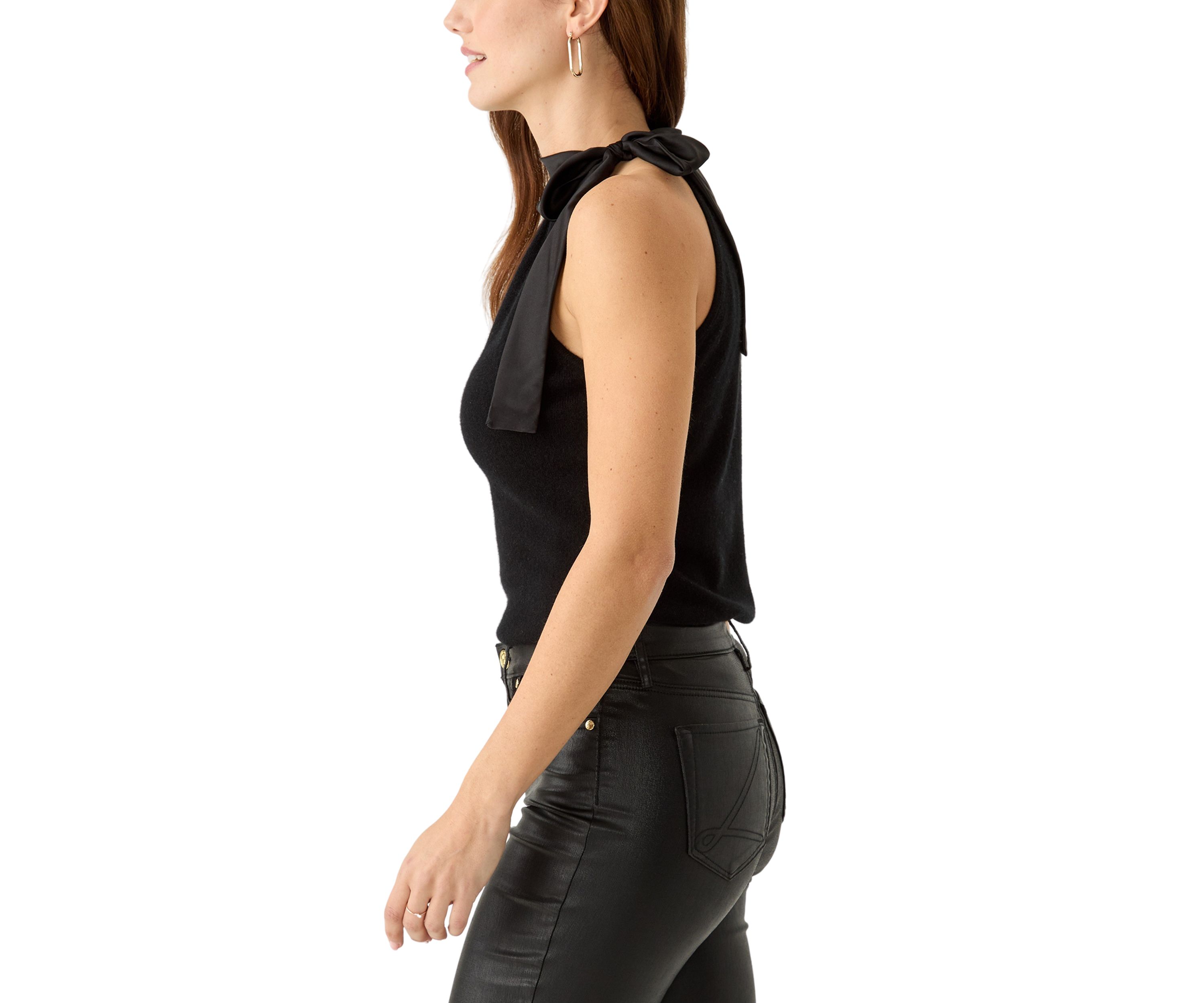 Womens Satin Tie Halter Top
