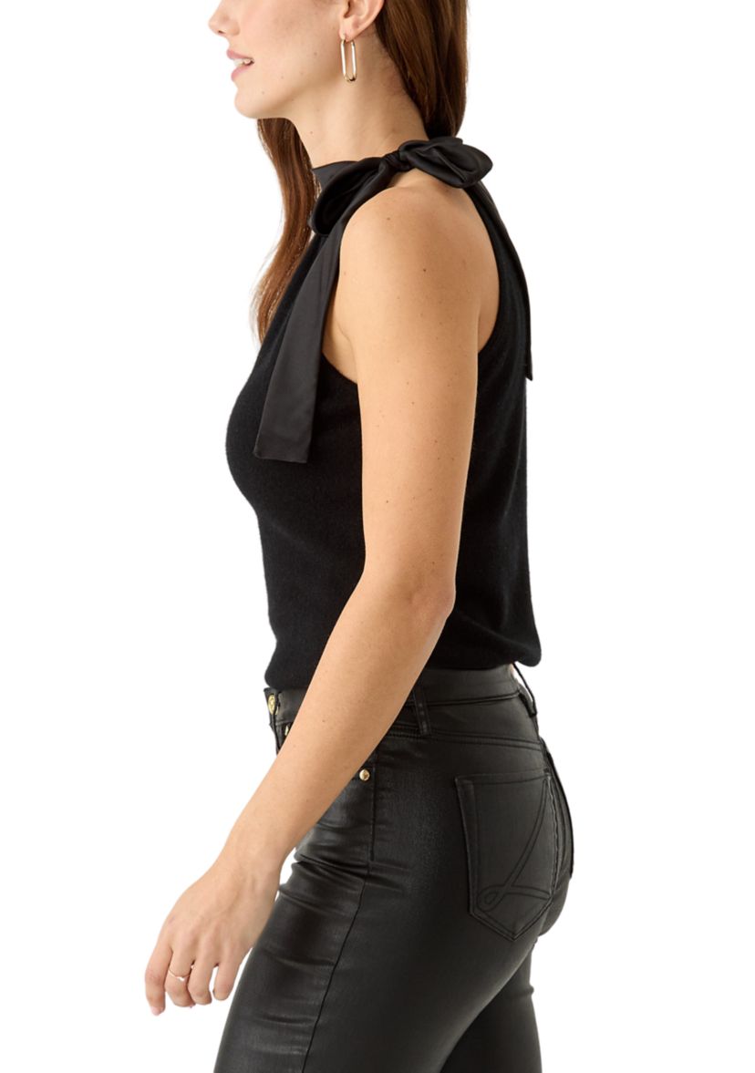 Womens Satin Tie Halter Top