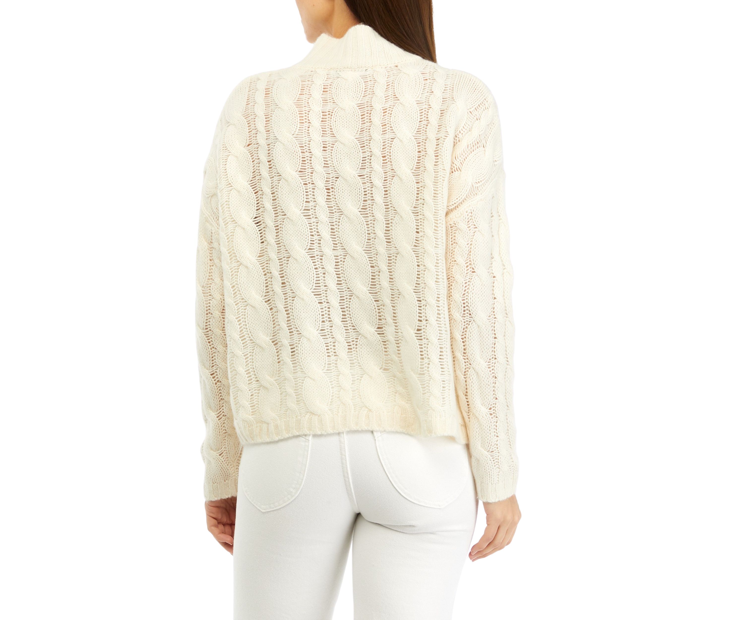 Womens Cable Cashmere Sweater