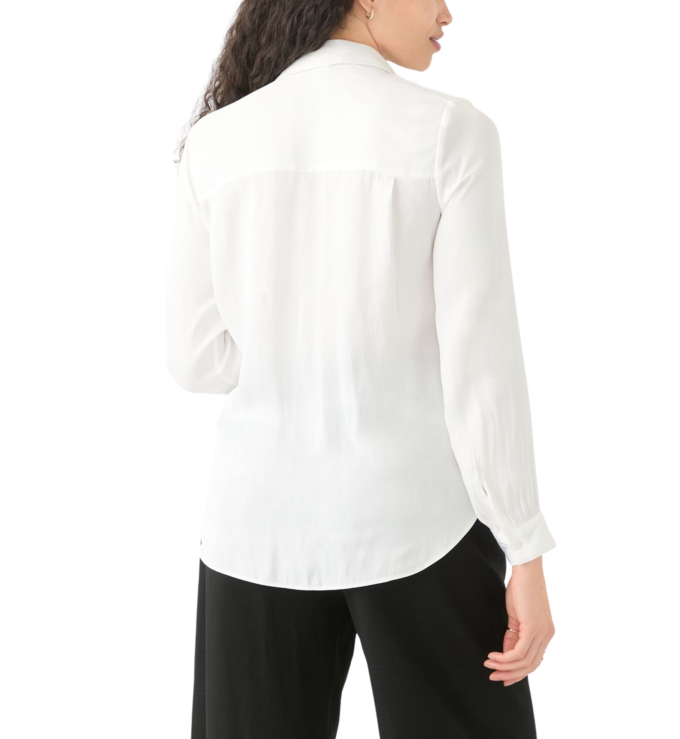 Womens Luxe Sheen Button Down Top 